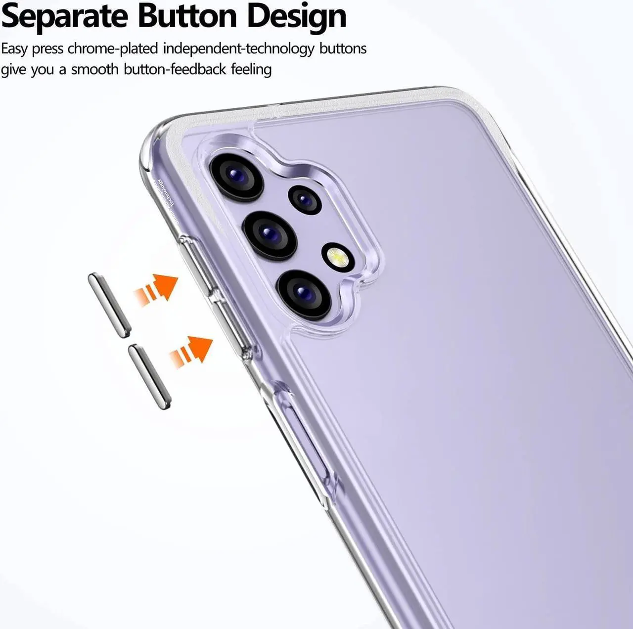 Alt view image 4 of 7 - Rayboen for Samsung Galaxy A32 5G Case Diamond Clear Designed [Anti-Yellowing] Shockproof Phone Case, Hard Back & Soft TPU Bumper Hybrid Transparent Cover for Galaxy A32 5G Phone Case 6.5 inch