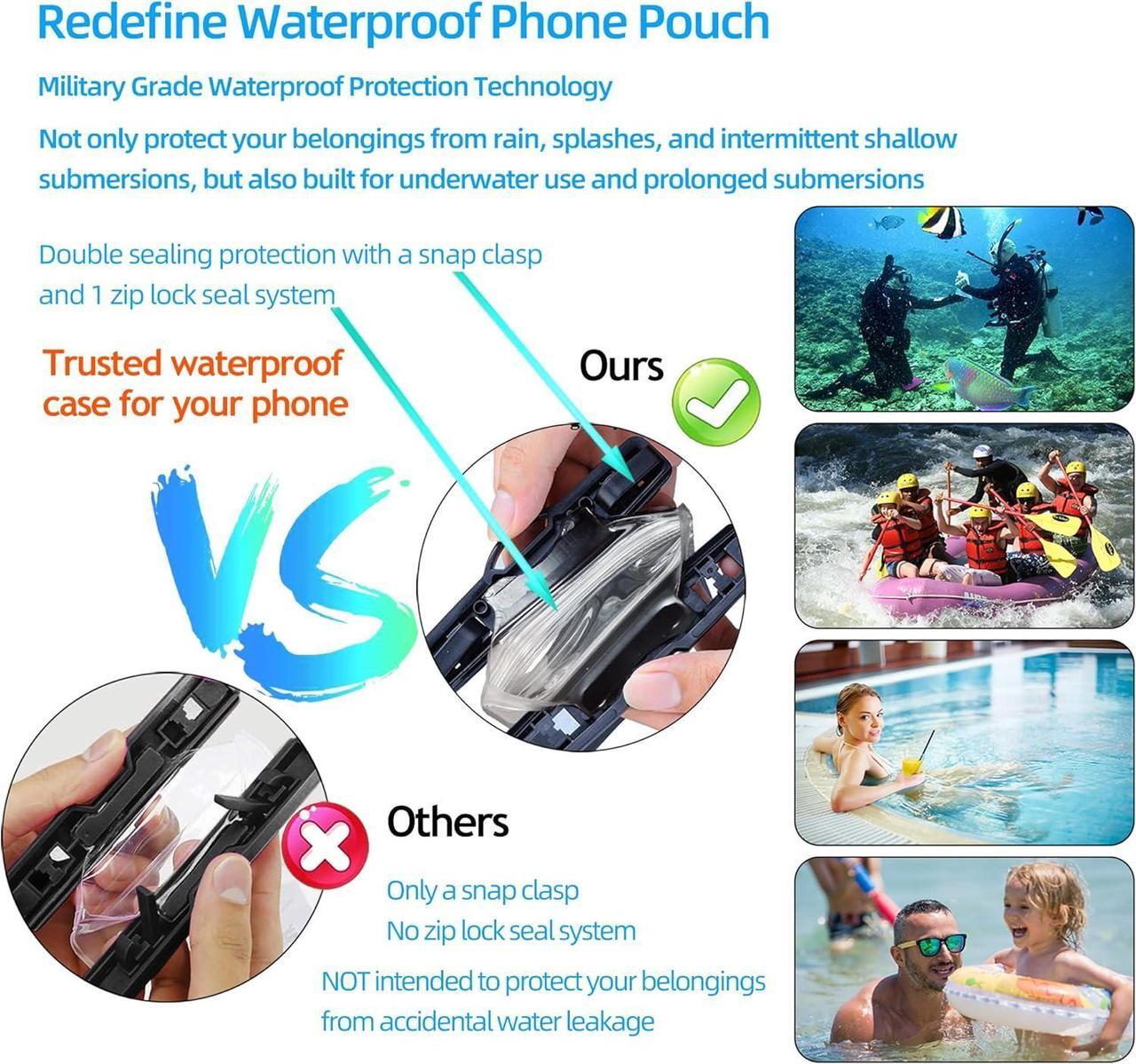 Alt view image 3 of 7 - AiRunTech Waterproof Phone Pouch,Waterproof Phone Case with Lanyard Protector for iPhone 15 14 13 12 11 Pro Max,Waterproof Cellphone Bag Cruise Ship Essentials Vacation Accessories