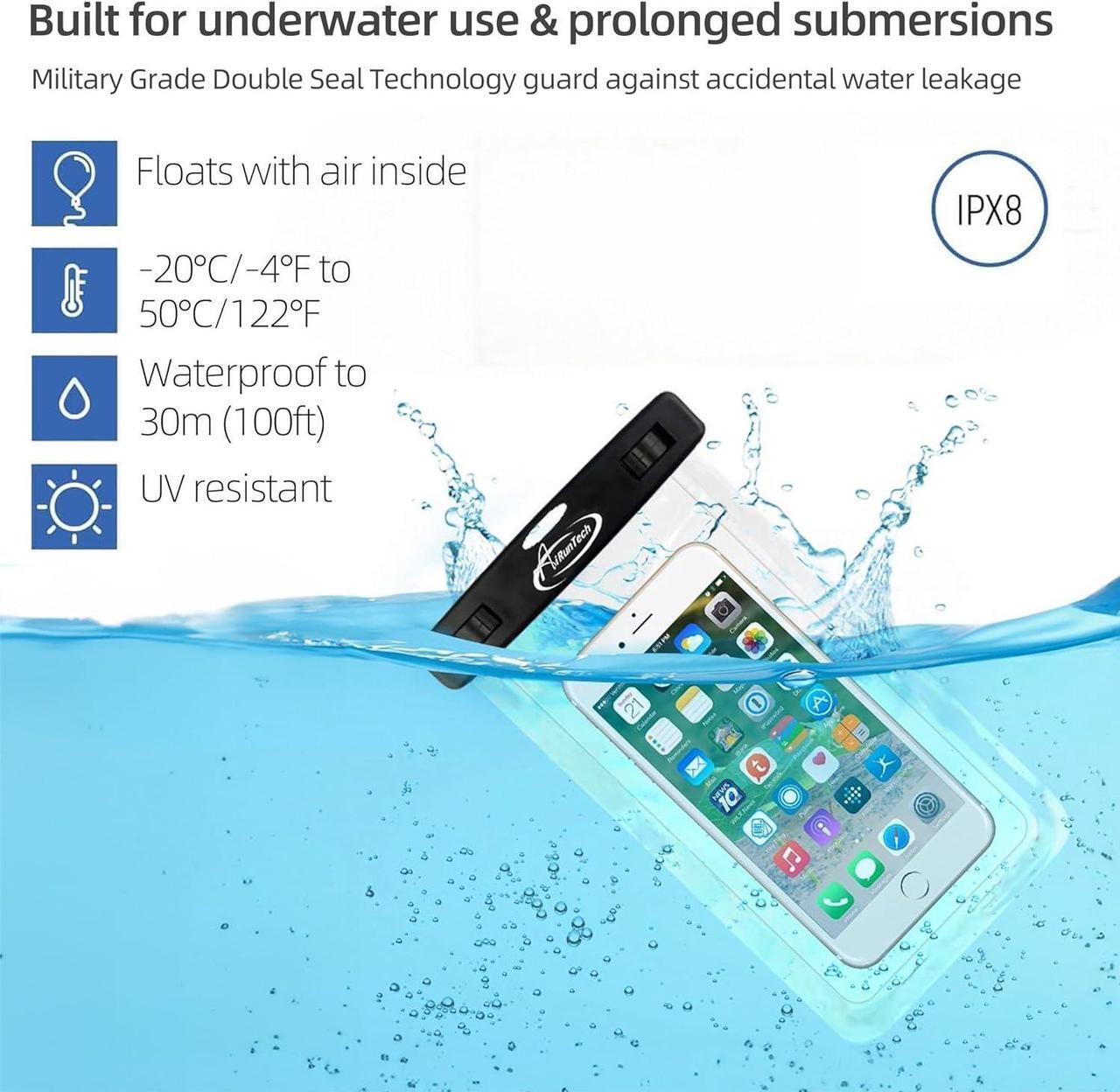 Alt view image 2 of 7 - AiRunTech Waterproof Phone Pouch,Waterproof Phone Case with Lanyard Protector for iPhone 15 14 13 12 11 Pro Max,Waterproof Cellphone Bag Cruise Ship Essentials Vacation Accessories