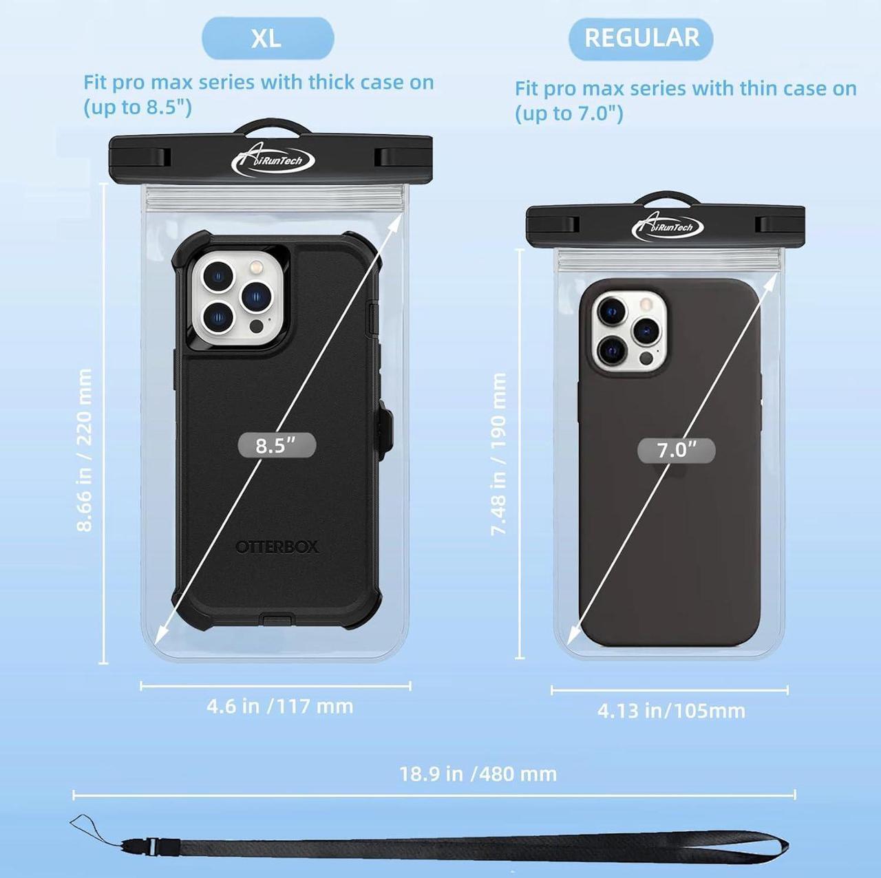 Alt view image 5 of 7 - AiRunTech Waterproof Phone Pouch,Waterproof Phone Case with Lanyard Protector for iPhone 15 14 13 12 11 Pro Max,Waterproof Cellphone Bag Cruise Ship Essentials Vacation Accessories