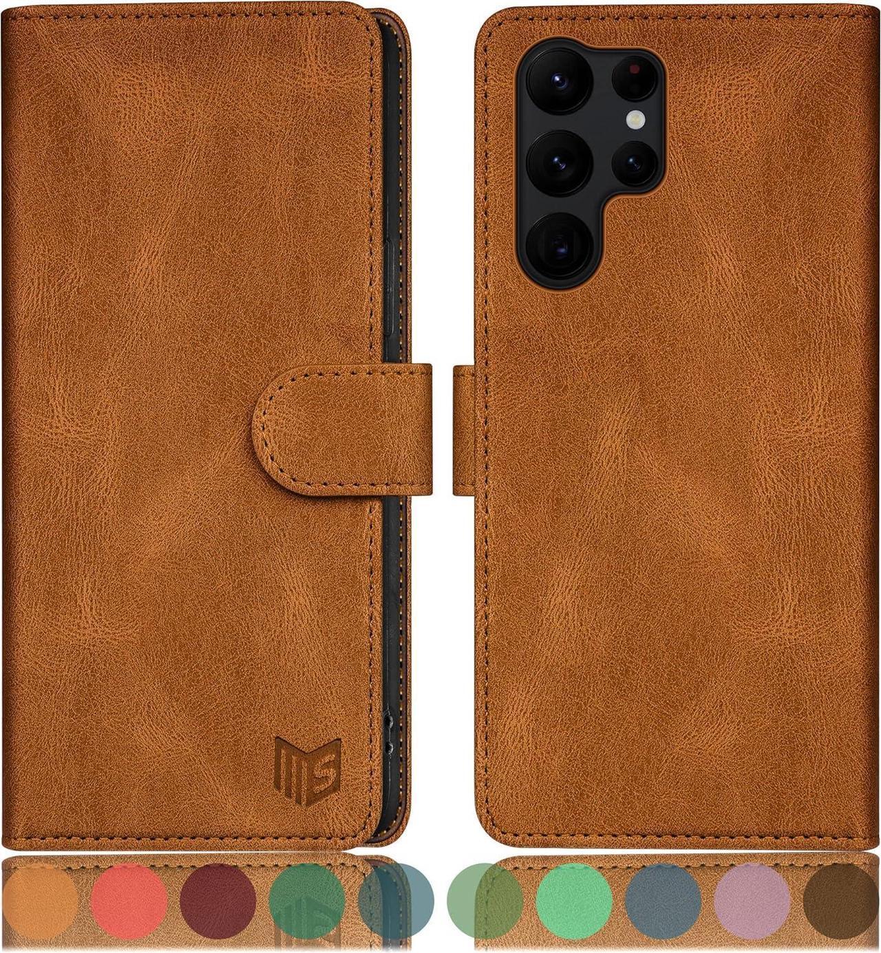 Main image of SUANPOT for Samsung Galaxy S24 Ultra Wallet case with RFID Blocking Credit Card Holder,Flip Book PU Leather Protective Cover Women Men for Samsung S24Ultra Phone case Light Coffee