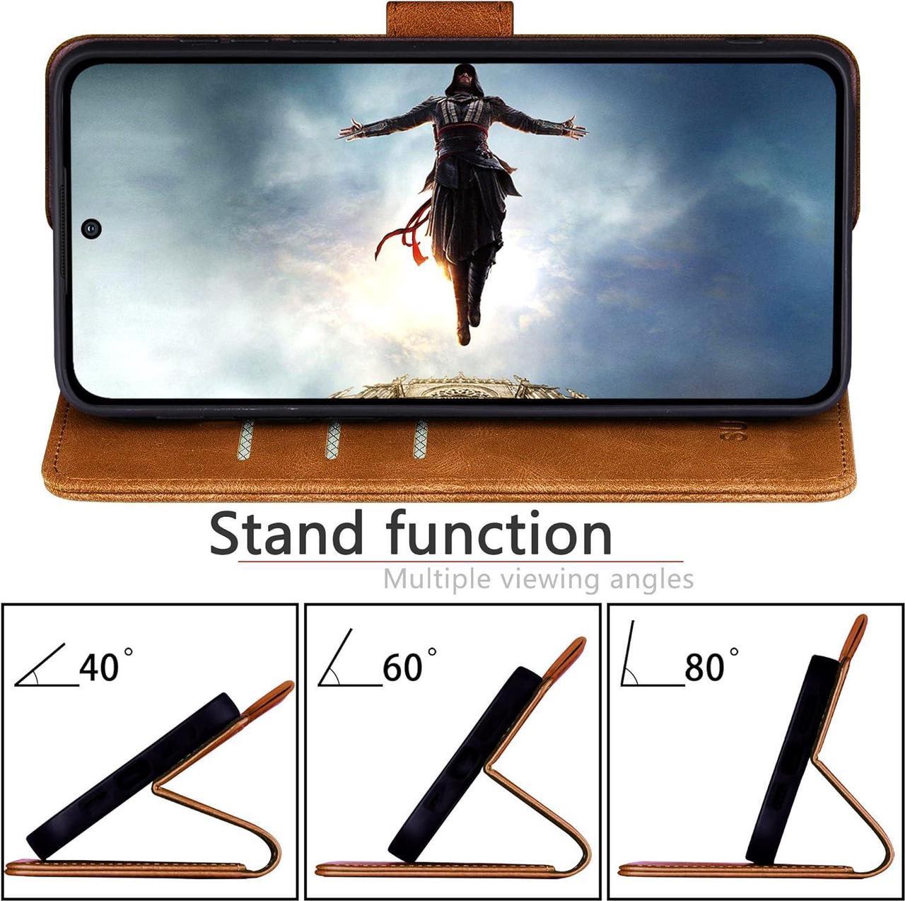 Alt view image 7 of 7 - SUANPOT for Samsung Galaxy S24 Ultra Wallet case with RFID Blocking Credit Card Holder,Flip Book PU Leather Protective Cover Women Men for Samsung S24Ultra Phone case Light Coffee