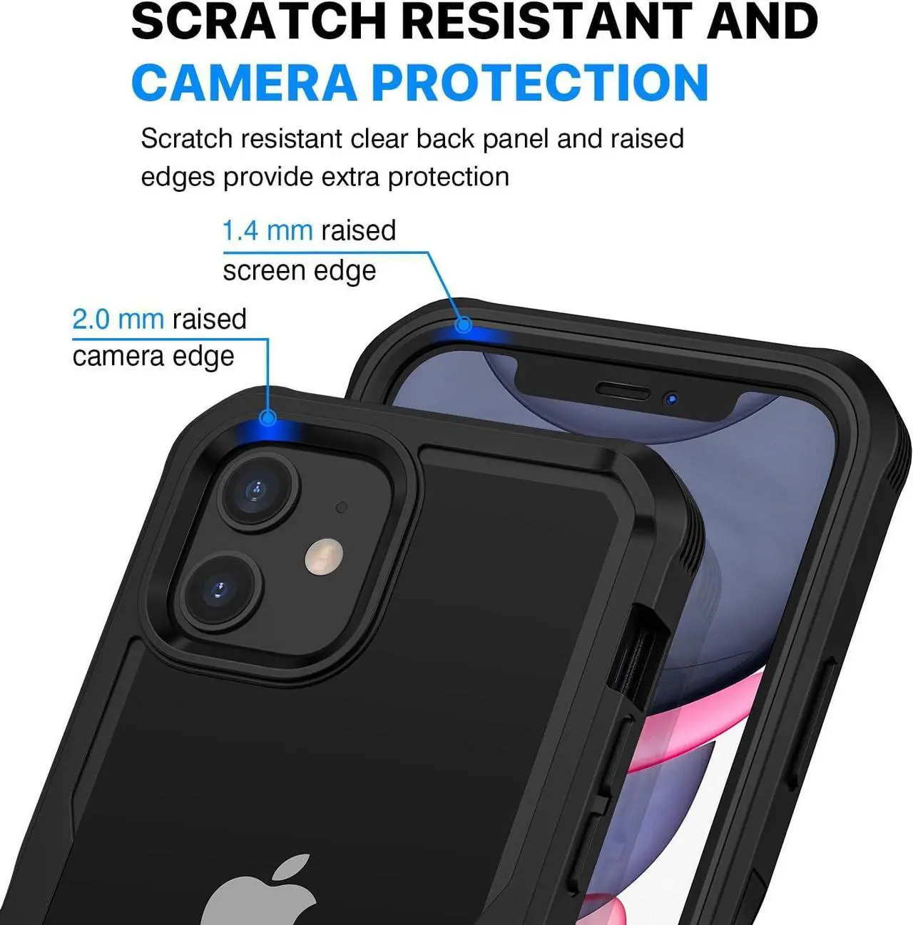 Alt view image 6 of 7 - CENHUFO for iPhone 11 Case, Privacy Phone Cover with Built-in Anti Peep Tempered Glass Privacy Screen Protector and Camera Lens Protective, Full Body Shockproof Anti Spy Clear Double Bumper -Black