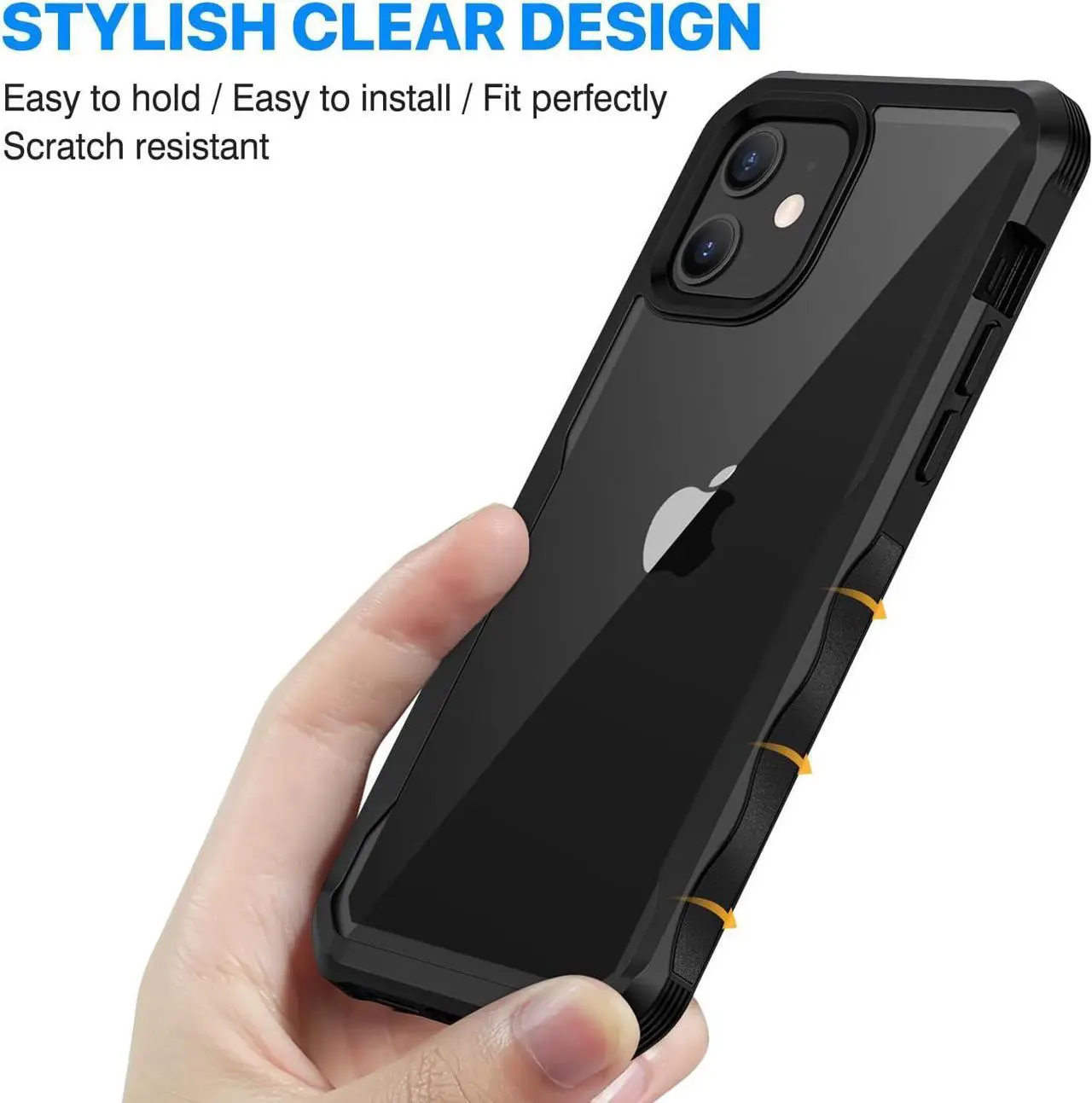 Alt view image 7 of 7 - CENHUFO for iPhone 11 Case, Privacy Phone Cover with Built-in Anti Peep Tempered Glass Privacy Screen Protector and Camera Lens Protective, Full Body Shockproof Anti Spy Clear Double Bumper -Black