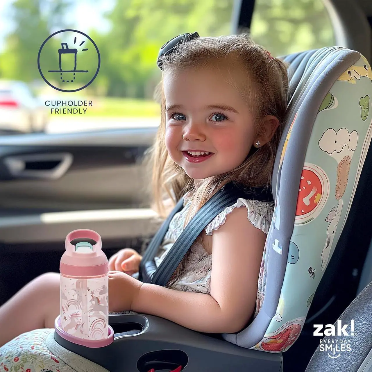 Alt view image 6 of 7 - Zak Designs Disney Princess Atlantic Kids Water Bottle For School or Travel, 16oz Durable Plastic Water Bottle With Straw, Handle, Leak-Proof Spout Cover, 2-Pack (Ariel, Cinderella, Moana, Rapunzel)