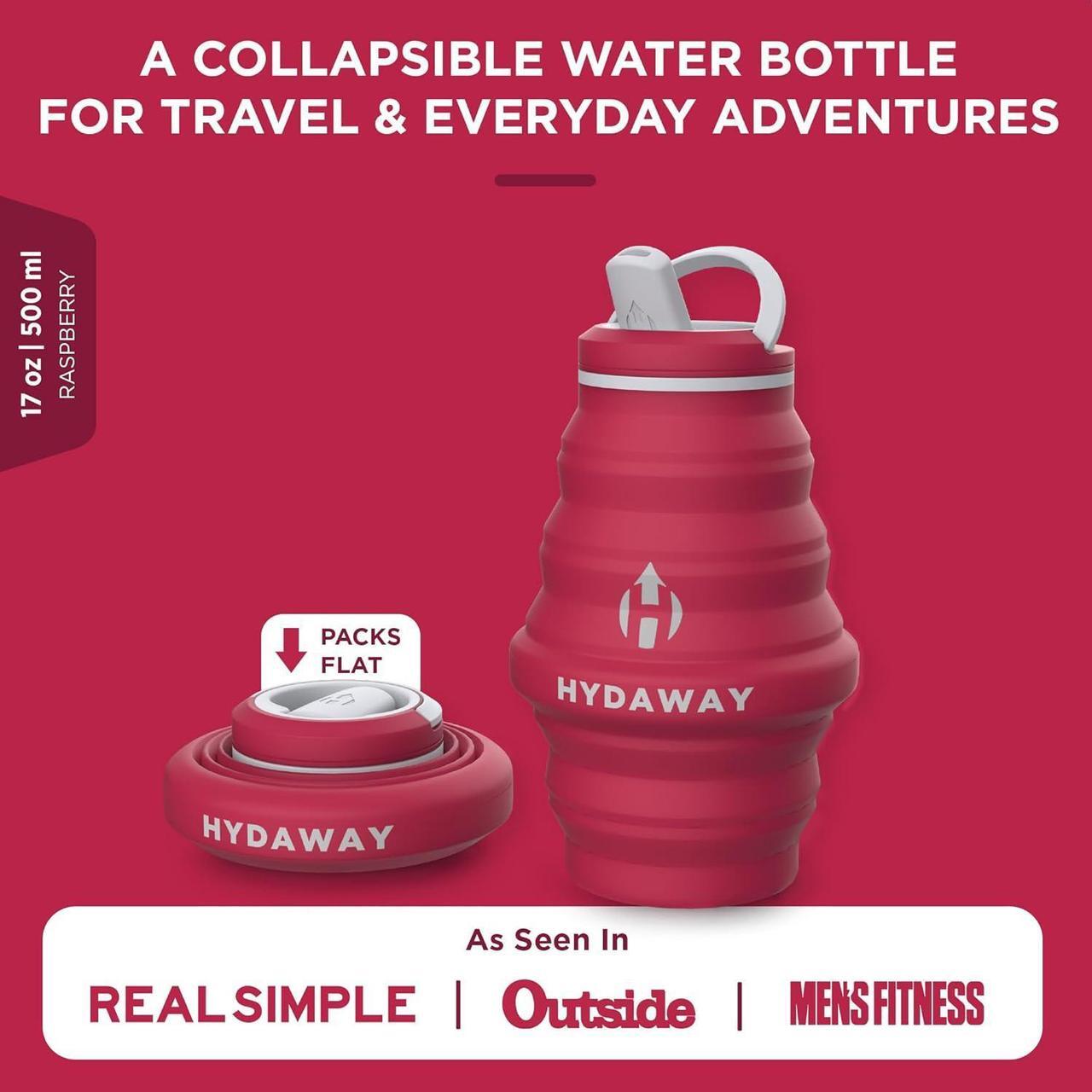 Alt view image 2 of 6 - HYDAWAY Collapsible Water Bottle - 17oz I Reusable Water Bottles with Flip Top Lid for Travel, Hiking, Backpacking I Portable & Leakproof, Food-Grade Silicone, BPA Free, Collapses to 1.5