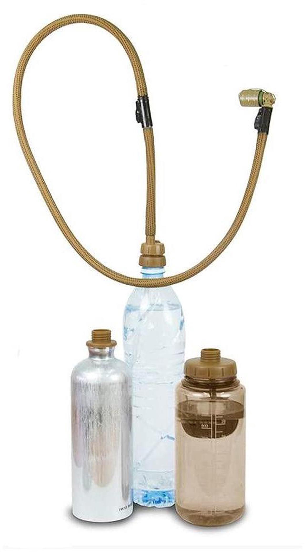 Alt view image 2 of 4 - Source Tactical SNEP Convertube Water Bottle Adapter Kit, Plastic, Coyote