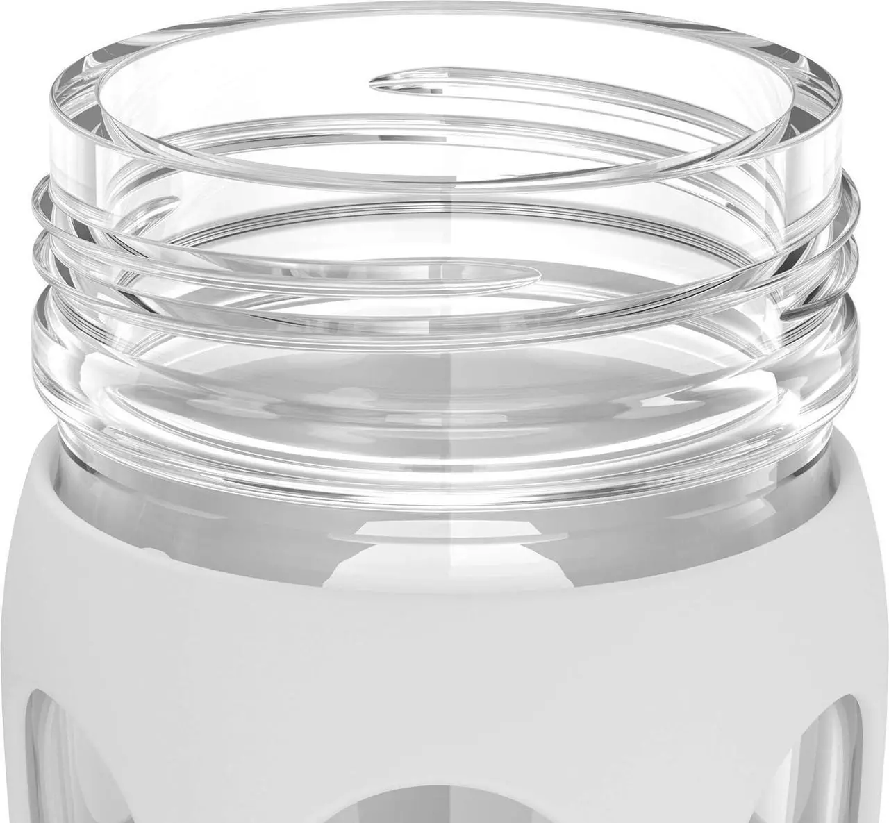 Alt view image 3 of 7 - Lifefactory 16-Ounce BPA-Free Glass Water Bottle with Classic Cap and Protective Silicone Sleeve, Optic White