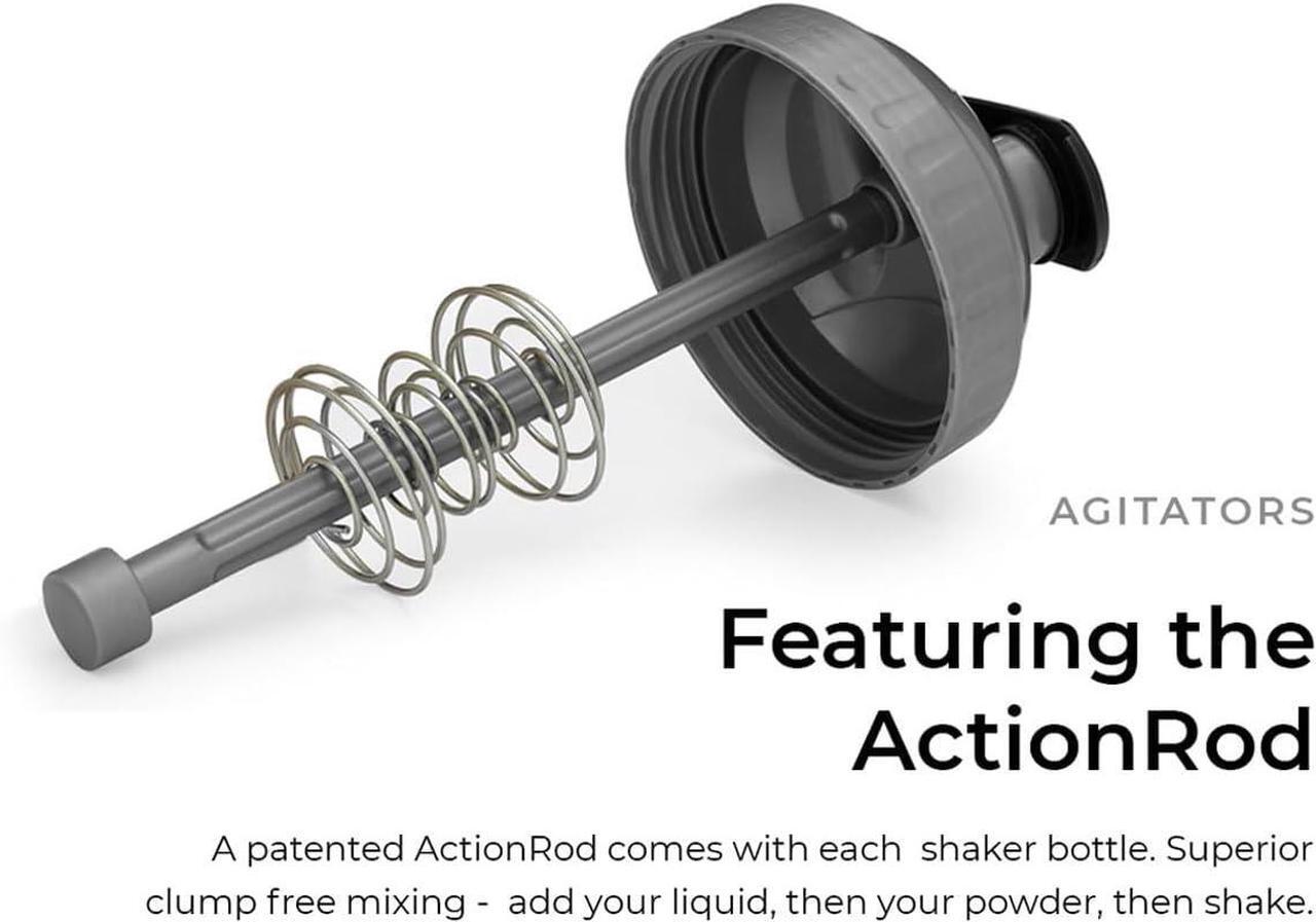 Alt view image 4 of 6 - GOMOYO [4-Pack] 28-Ounce Shaker Bottle | Bulk Protein Shaker Bottle with Action-Rod Wire Mixer | Shaker Cups are BPA Free and Dishwasher Safe | Black, White, Gray & Maroon