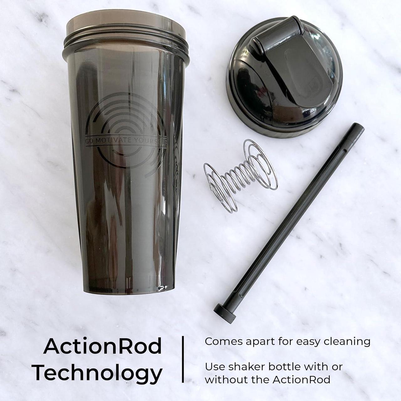 Alt view image 2 of 6 - GOMOYO [4-Pack] 28-Ounce Shaker Bottle | Bulk Protein Shaker Bottle with Action-Rod Wire Mixer | Shaker Cups are BPA Free and Dishwasher Safe | Black, White, Gray & Maroon