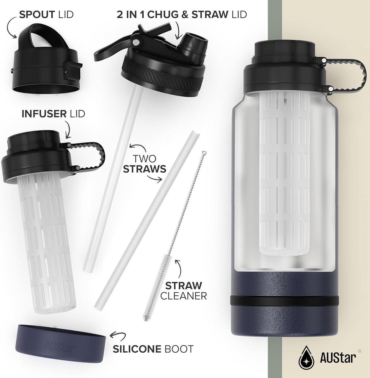 Alt view image 6 of 7 - Fruit Infuser Water Bottle - Hot & Cold - Dishwasher Safe - 26 oz (Acai)