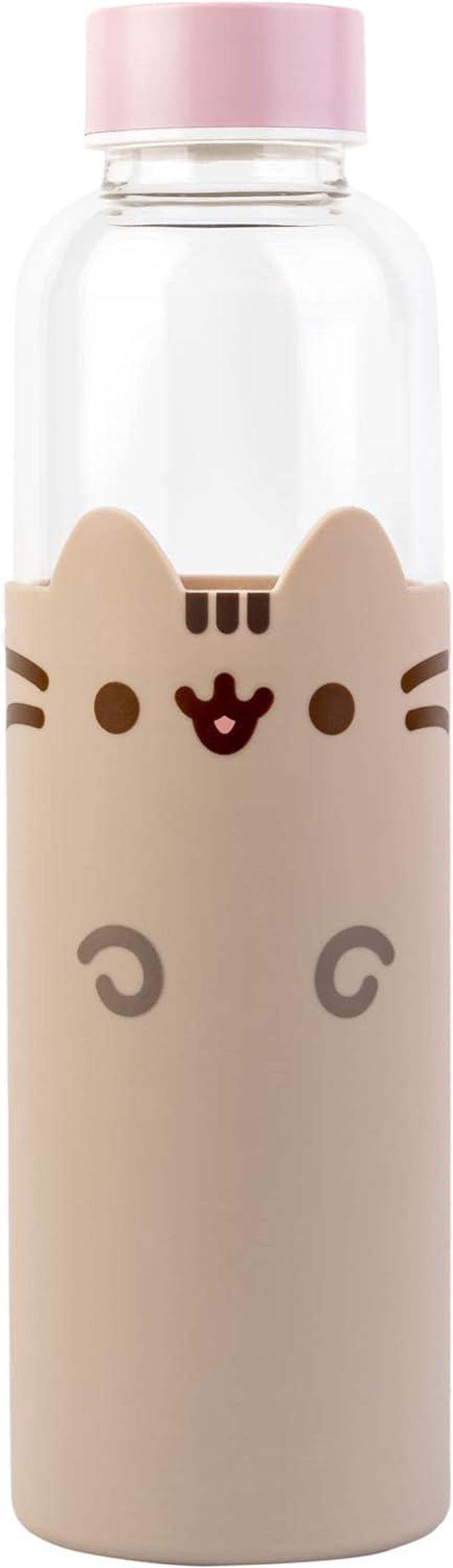 Main image of Erik Official Pusheen Glass Water Bottle - 500ml / 17oz - Kawaii Water Bottle - Water Bottle 500ml - Cute Gifts - Cute Water Bottle - Pusheen Gifts