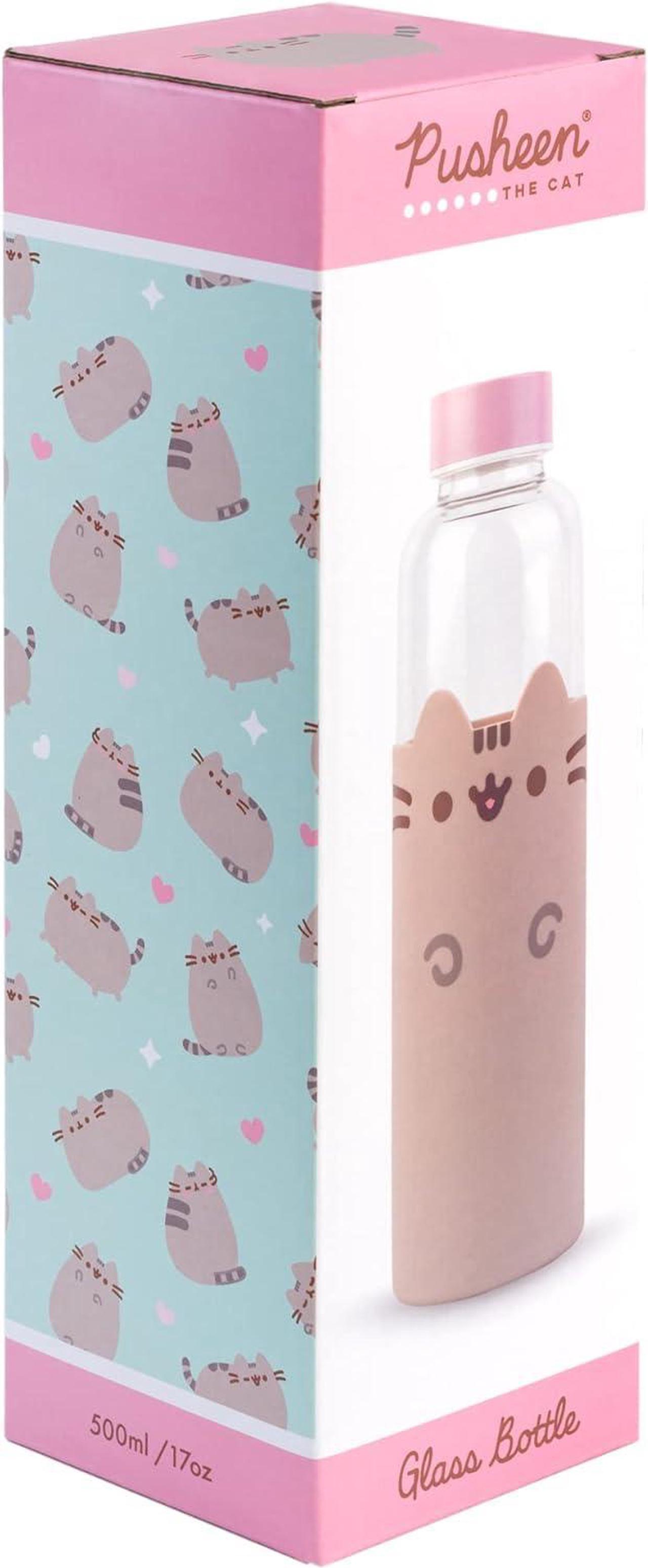 Alt view image 3 of 7 - Erik Official Pusheen Glass Water Bottle - 500ml / 17oz - Kawaii Water Bottle - Water Bottle 500ml - Cute Gifts - Cute Water Bottle - Pusheen Gifts