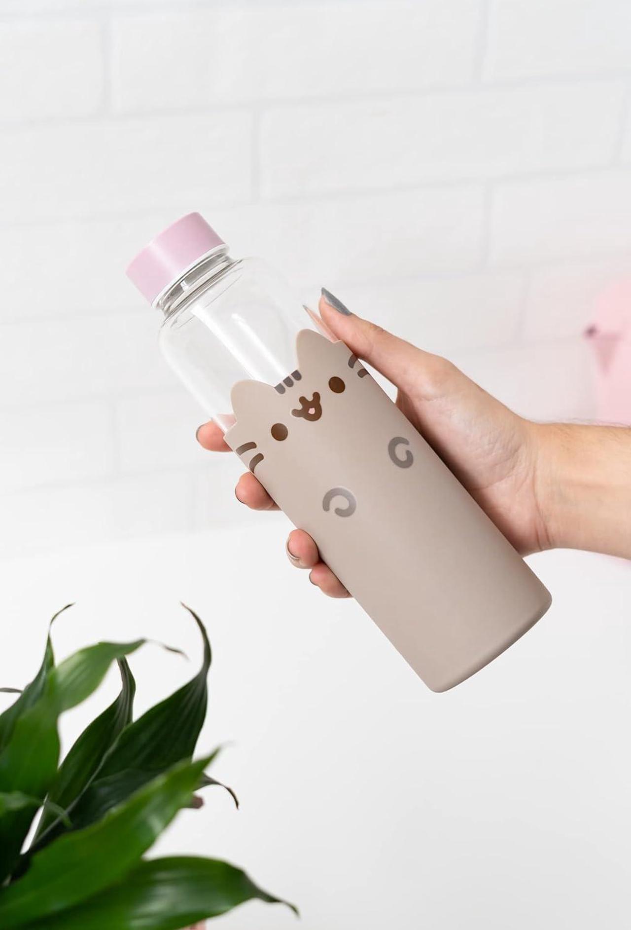 Alt view image 7 of 7 - Erik Official Pusheen Glass Water Bottle - 500ml / 17oz - Kawaii Water Bottle - Water Bottle 500ml - Cute Gifts - Cute Water Bottle - Pusheen Gifts