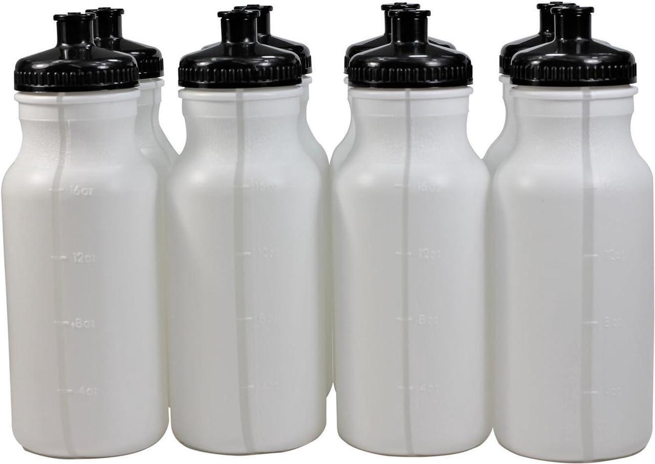 Main image of Sports Squeeze Plastic Water Bottles Push/Pull Cap 20 Ounce Bpa-Free Set 8