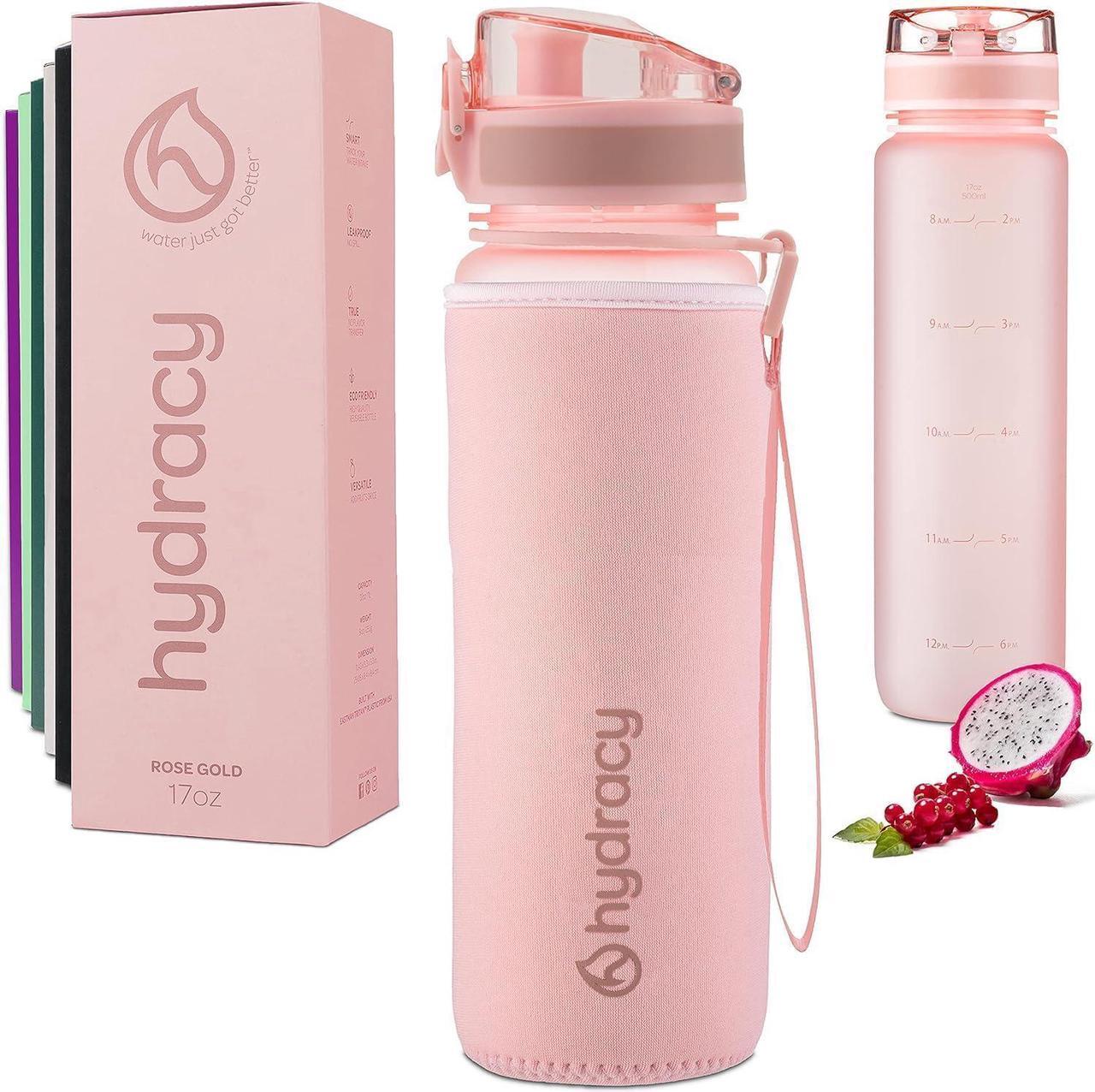 Main image of Hydracy Water Bottle with Time Marker -Large BPA Free Water Bottle & No Sweat Sleeve -Leak Proof Gym Bottle with Fruit Infuser Strainer & Times to Drink -Ideal for Fitness Sports & Outdoors