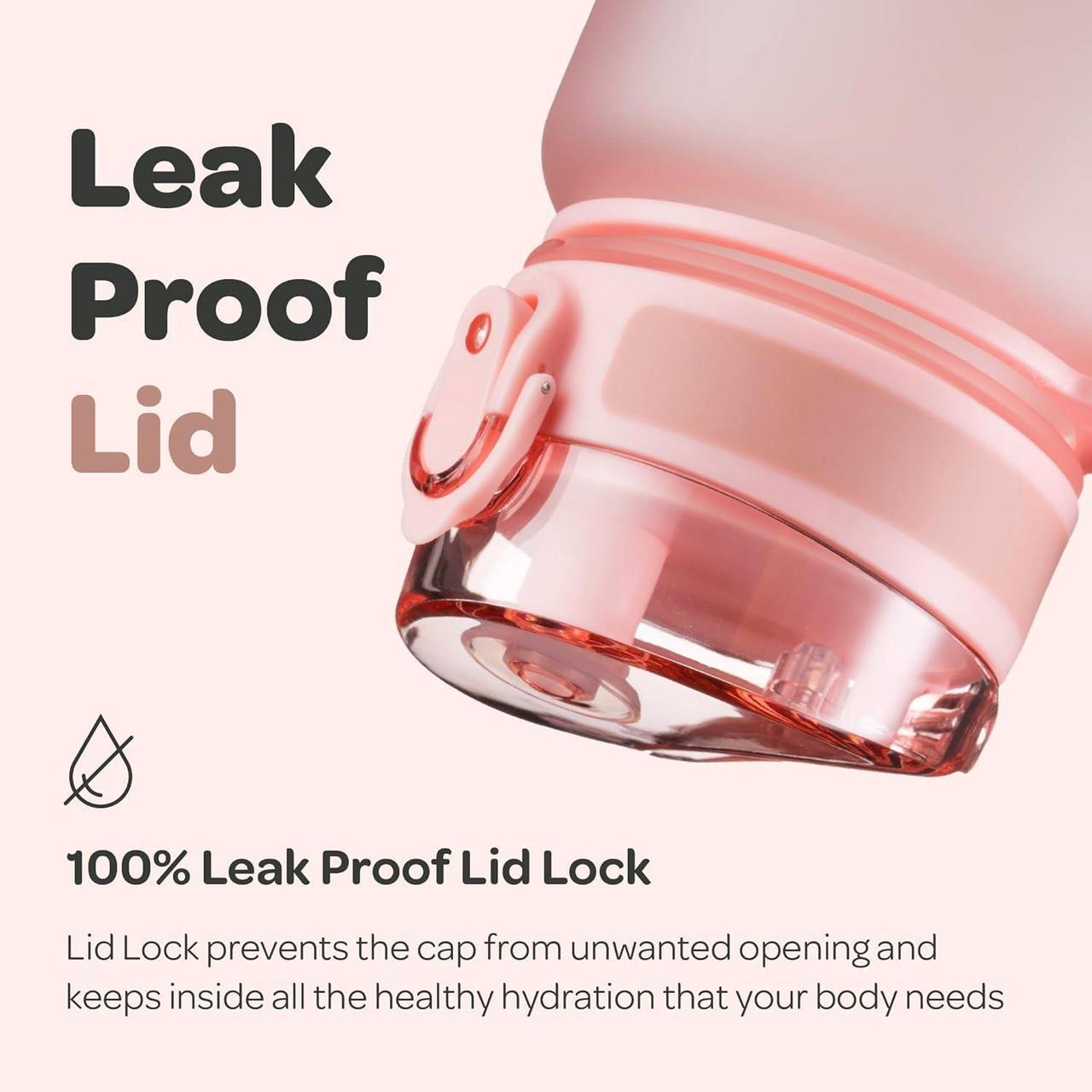 Alt view image 4 of 7 - Hydracy Water Bottle with Time Marker -Large BPA Free Water Bottle & No Sweat Sleeve -Leak Proof Gym Bottle with Fruit Infuser Strainer & Times to Drink -Ideal for Fitness Sports & Outdoors