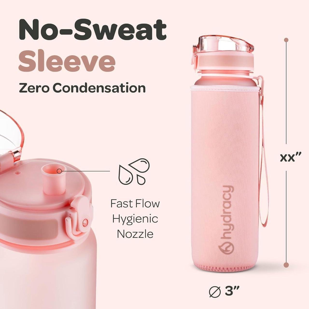 Alt view image 5 of 7 - Hydracy Water Bottle with Time Marker -Large BPA Free Water Bottle & No Sweat Sleeve -Leak Proof Gym Bottle with Fruit Infuser Strainer & Times to Drink -Ideal for Fitness Sports & Outdoors