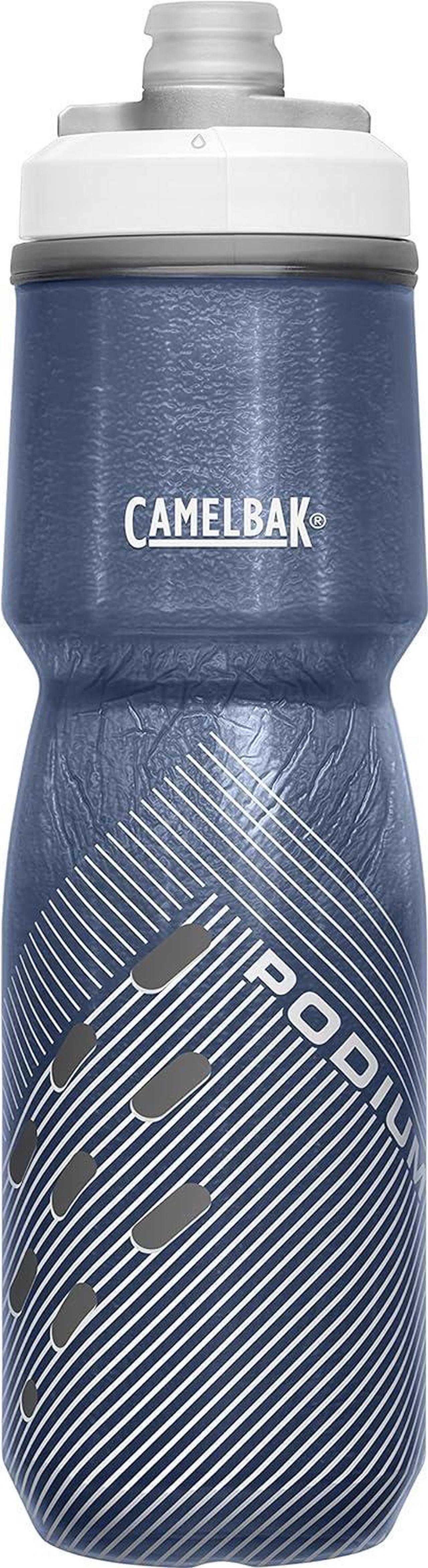 Main image of CamelBak Podium Chill Insulated Bike Water Bottle - Easy Squeeze Bottle - Fits Most Bike Cages - 24oz, Navy Perforated