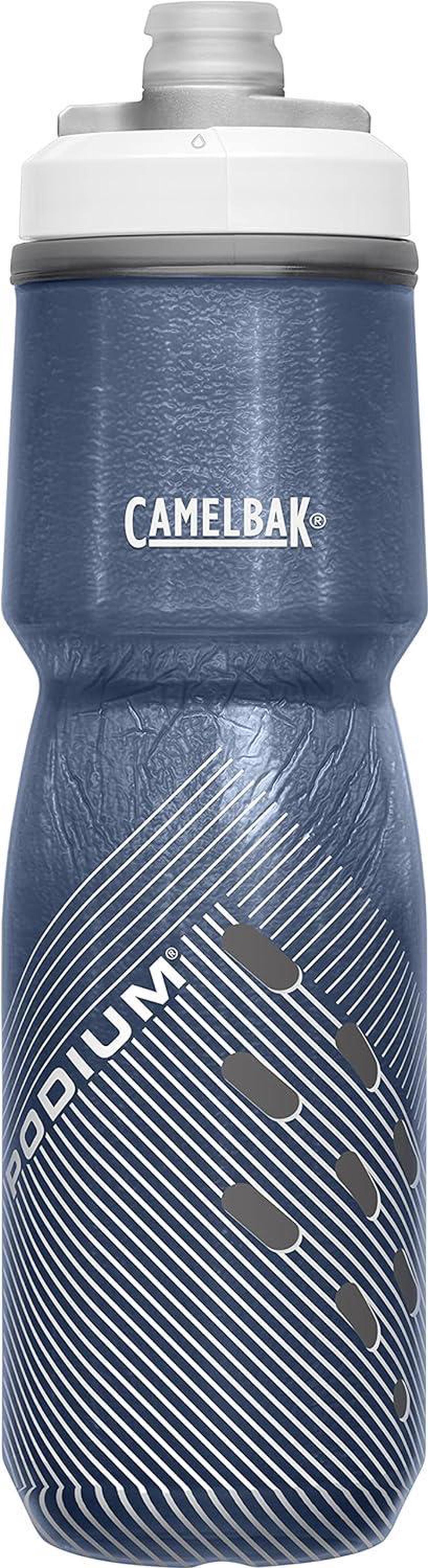 Alt view image 4 of 7 - CamelBak Podium Chill Insulated Bike Water Bottle - Easy Squeeze Bottle - Fits Most Bike Cages - 24oz, Navy Perforated