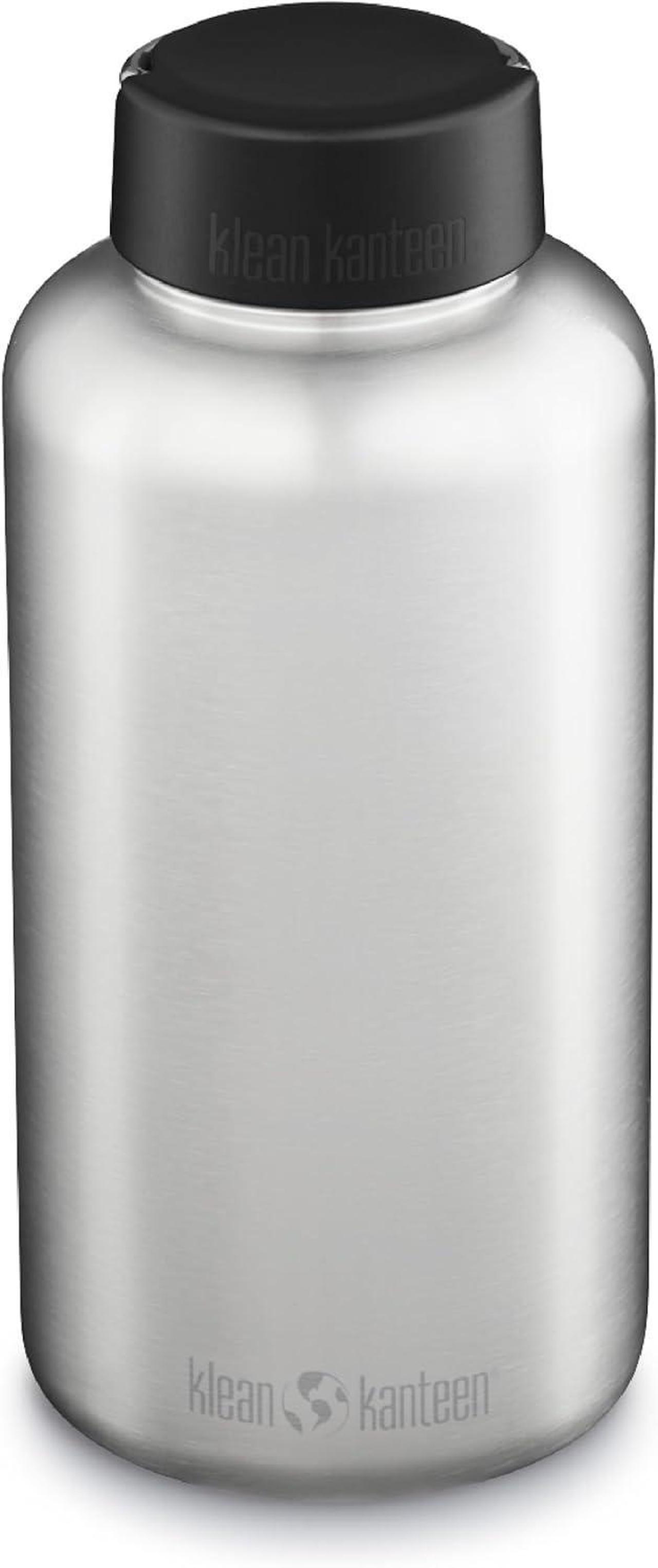 Main image of Klean Kanteen Wide Mouth Single Wall Stainless Steel Water Bottle (w/Wide Loop Cap) - 64oz - Brushed Stainless