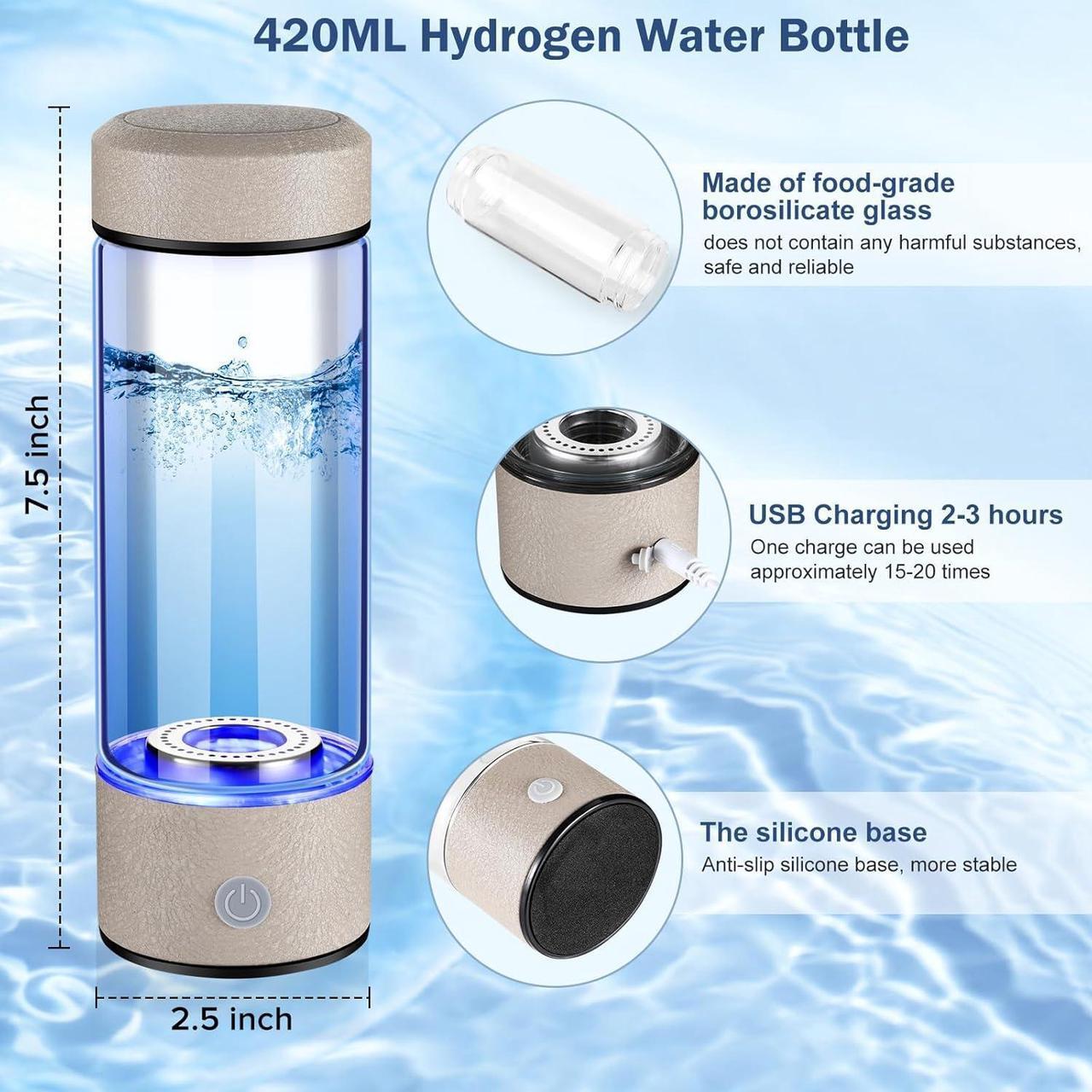 Alt view image 5 of 7 - 2025 New Hydrogen Water Generator Bottles, Portable Hydrogenated Water Bottle with SPE PEM Technology, 420ml Hydrogen Water Bottle Generator, Rechargeable Ionizer Machine for Home, Office, and Travel