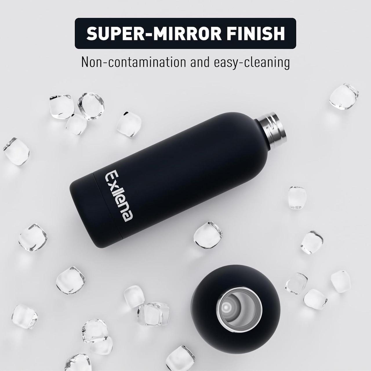 Alt view image 6 of 7 - Small Water Bottles 12 oz with Handle Lid and Carabiner, Mini Insulated Water Bottle Double Wall Vacuum Leakproof for Kids/Adults (Black)