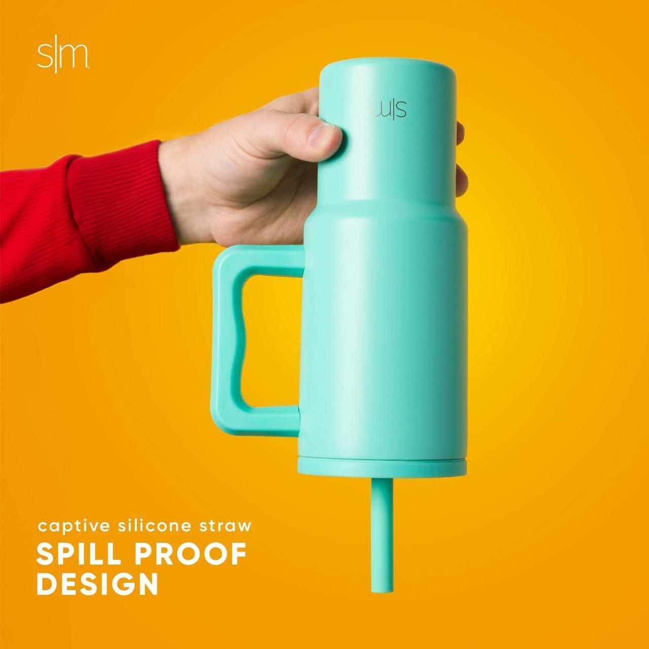 Alt view image 3 of 7 - Simple Modern Dude Perfect Kids 24 oz Tumbler with Handle and Silicone Straw Lid | Spill Proof and Leak Resistant | Reusable Stainless Steel Bottle | Gift for Kids | Trek Collection | Neon Sports