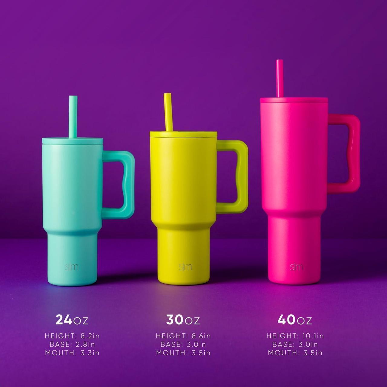 Alt view image 6 of 7 - Simple Modern Dude Perfect Kids 24 oz Tumbler with Handle and Silicone Straw Lid | Spill Proof and Leak Resistant | Reusable Stainless Steel Bottle | Gift for Kids | Trek Collection | Neon Sports