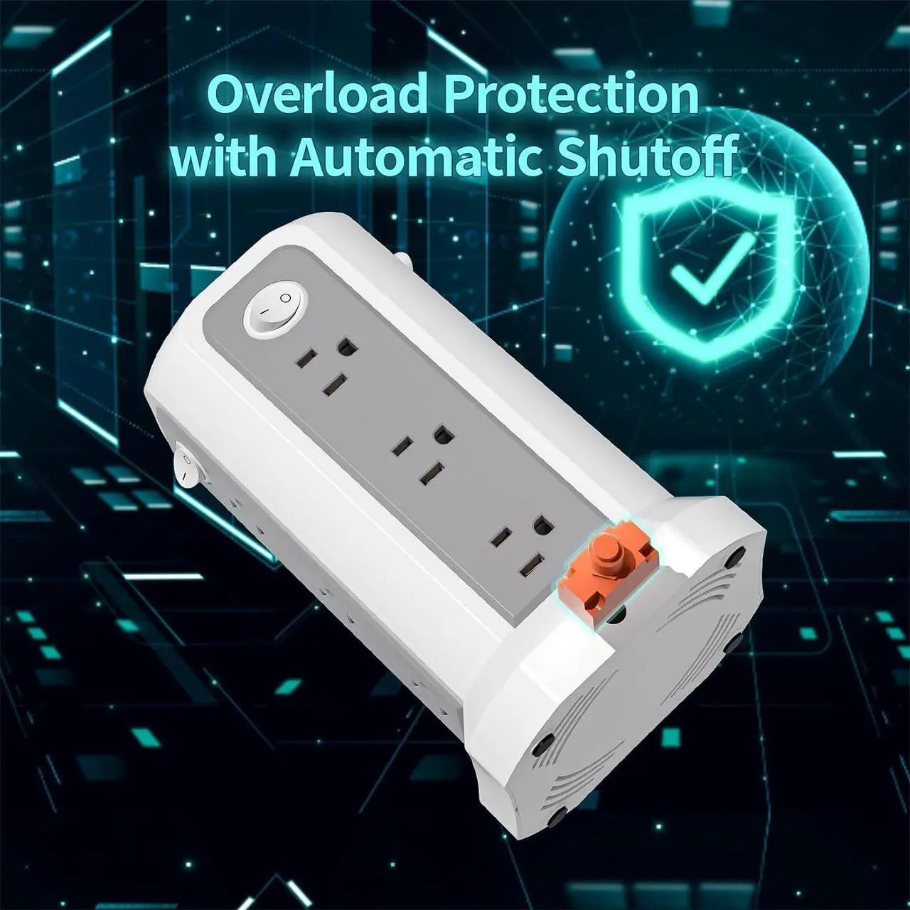 Alt view image 4 of 6 - Surge Protector Power Strip Tower with USB C Port(PD18W),10FT Extension Cord with 12 AC Outlets 5 USB Charging Ports, PASSUS Power Tower Surge Protection for Home Office DormRoom