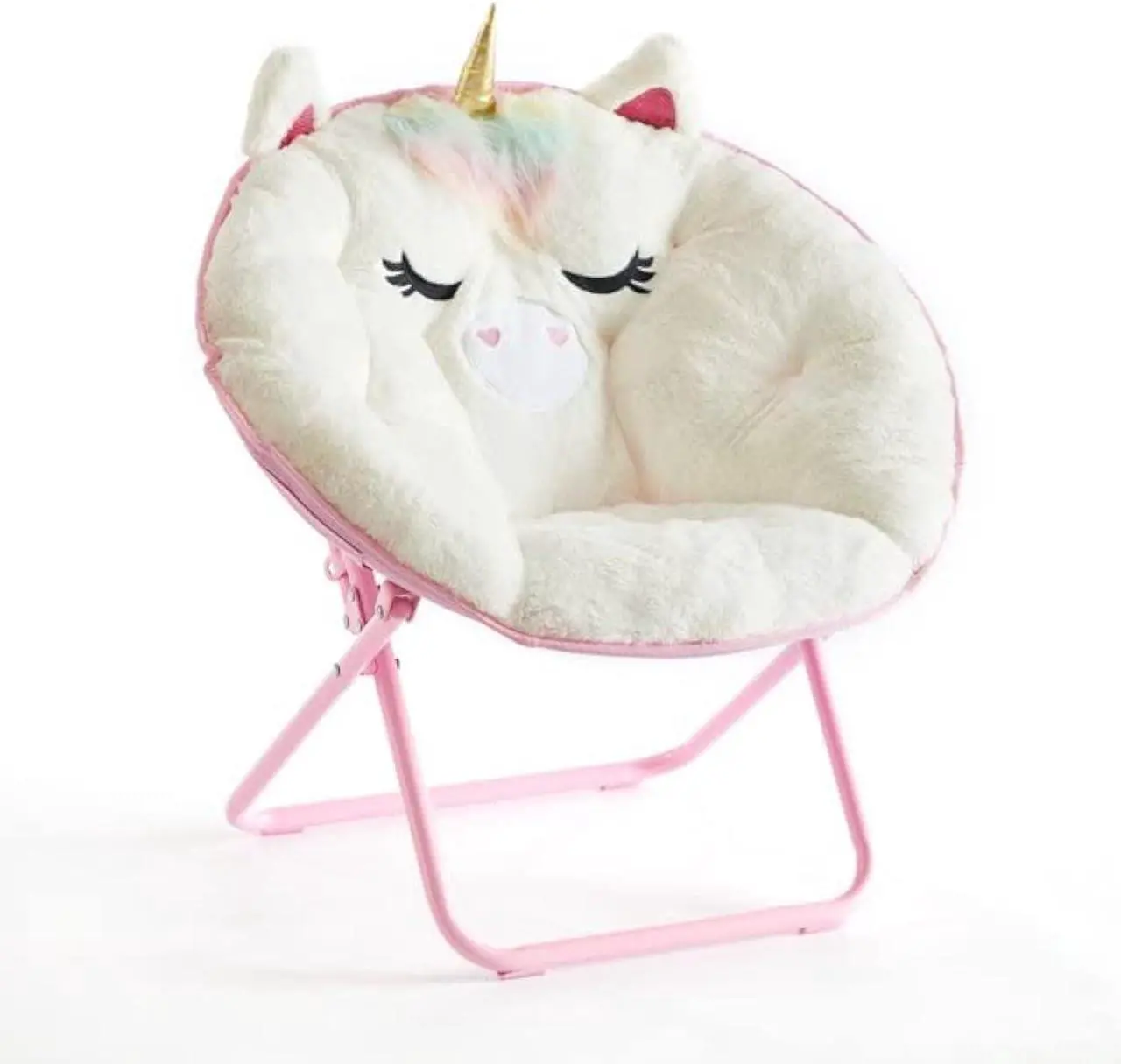 Main image of Heritage Kids Unicorn Saucer Chair, For Gaming Textile, White