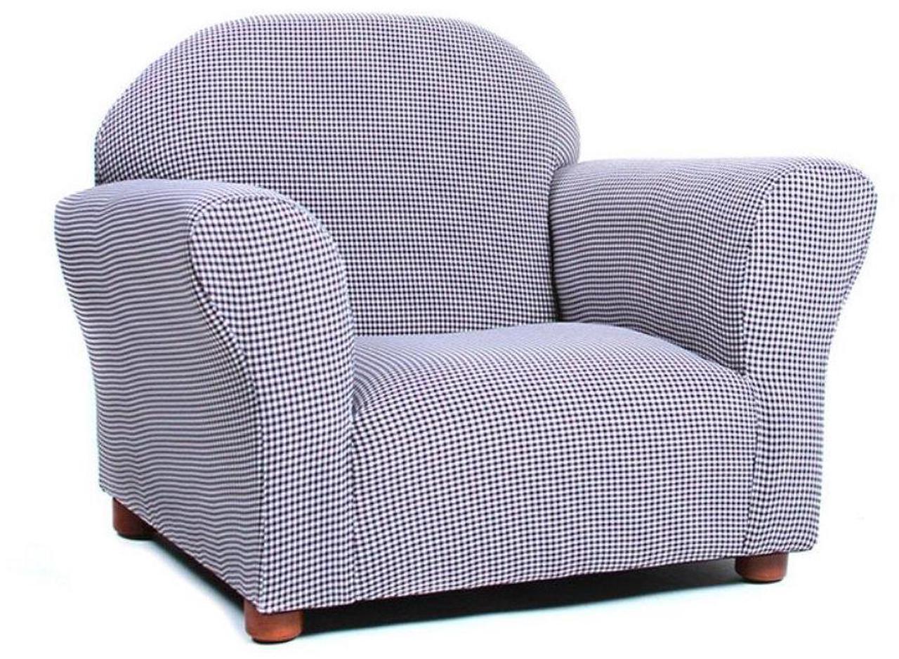 Main image of Keet Roundy Kid's Chair Gingham Kids Chair, Comfortable and Durable Kids Chair, Kids Armchair Easy to Coordinate, Kids Bedroom Chair, Comfy, Ages 2-5 Years, Kid Sofa Chair, Navy