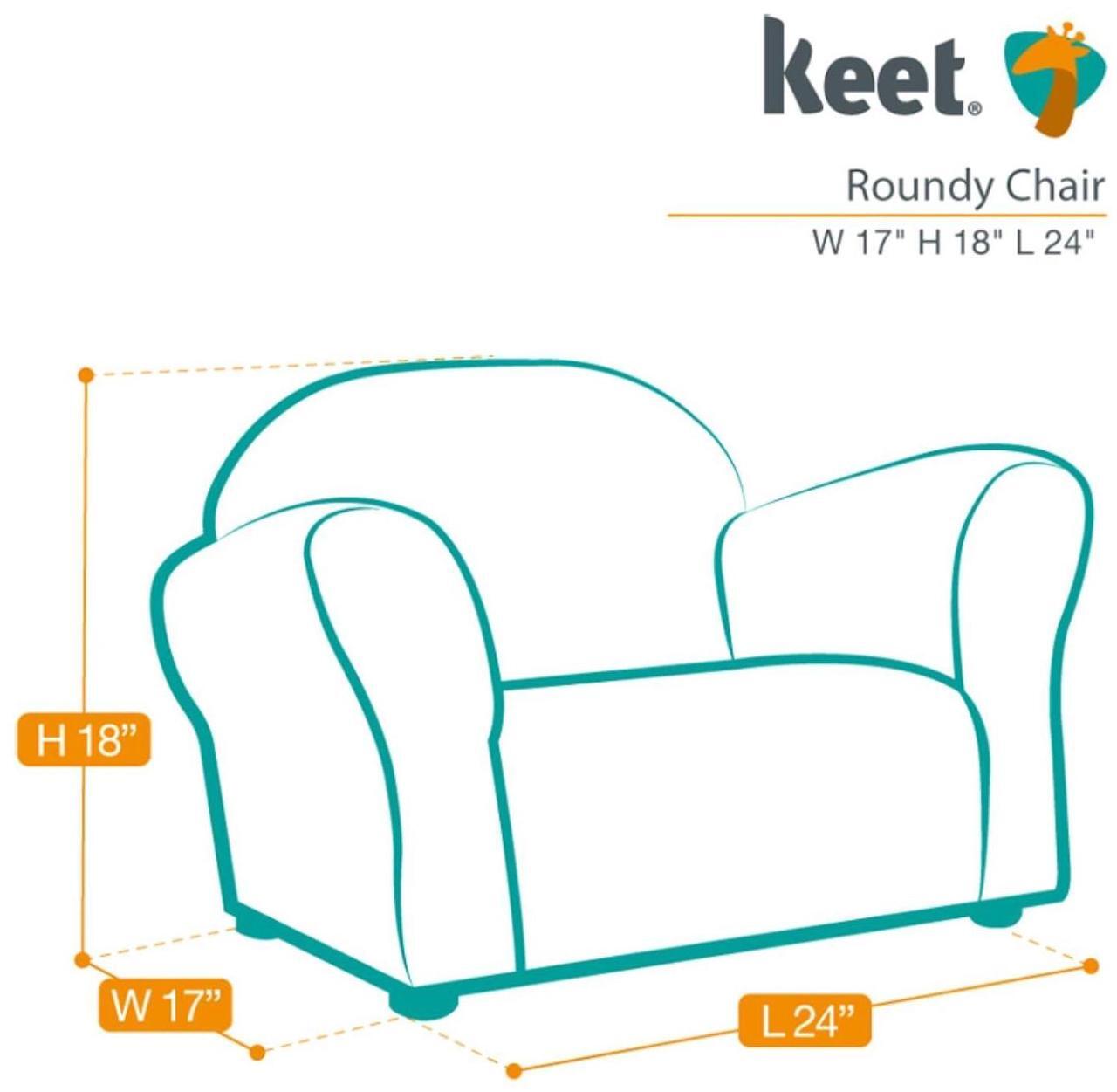Alt view image 3 of 7 - Keet Roundy Kid's Chair Gingham Kids Chair, Comfortable and Durable Kids Chair, Kids Armchair Easy to Coordinate, Kids Bedroom Chair, Comfy, Ages 2-5 Years, Kid Sofa Chair, Navy