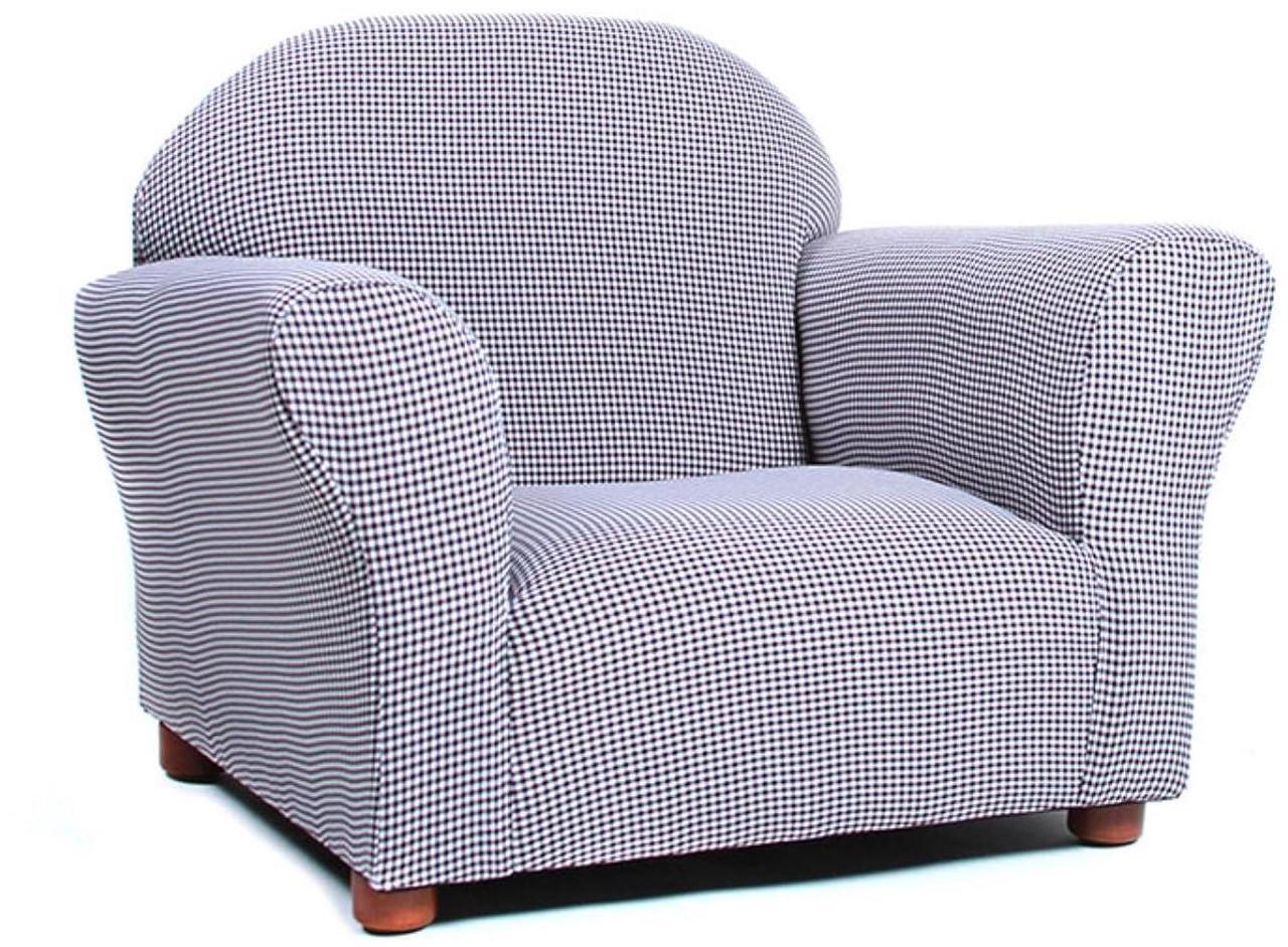 Alt view image 5 of 7 - Keet Roundy Kid's Chair Gingham Kids Chair, Comfortable and Durable Kids Chair, Kids Armchair Easy to Coordinate, Kids Bedroom Chair, Comfy, Ages 2-5 Years, Kid Sofa Chair, Navy