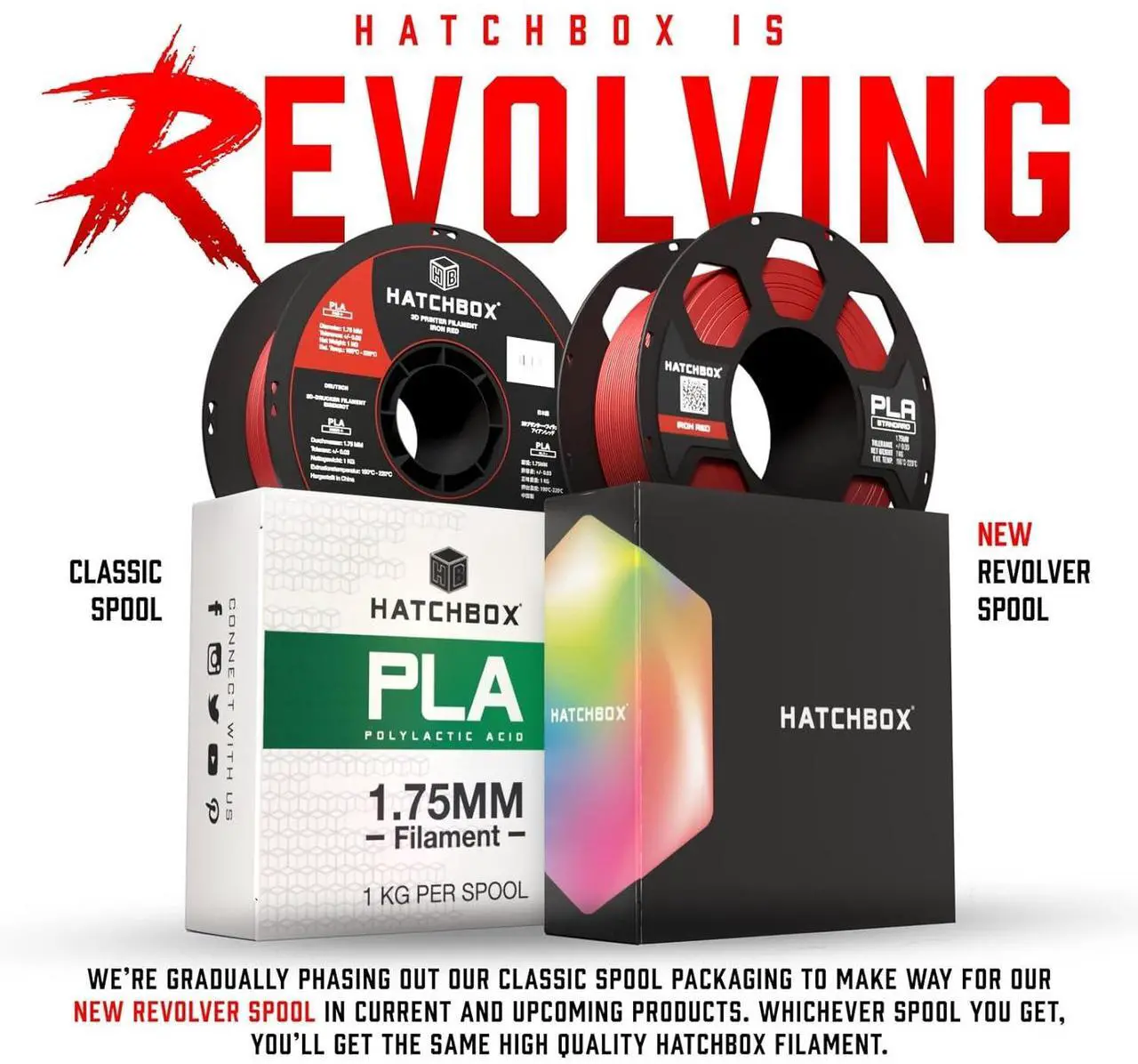 Alt view image 3 of 7 - HATCHBOX 1.75mm White PLA 3D Printer Filament, 1 KG Spool, Dimensional Accuracy +/- 0.03 mm, 3D Printing Filament