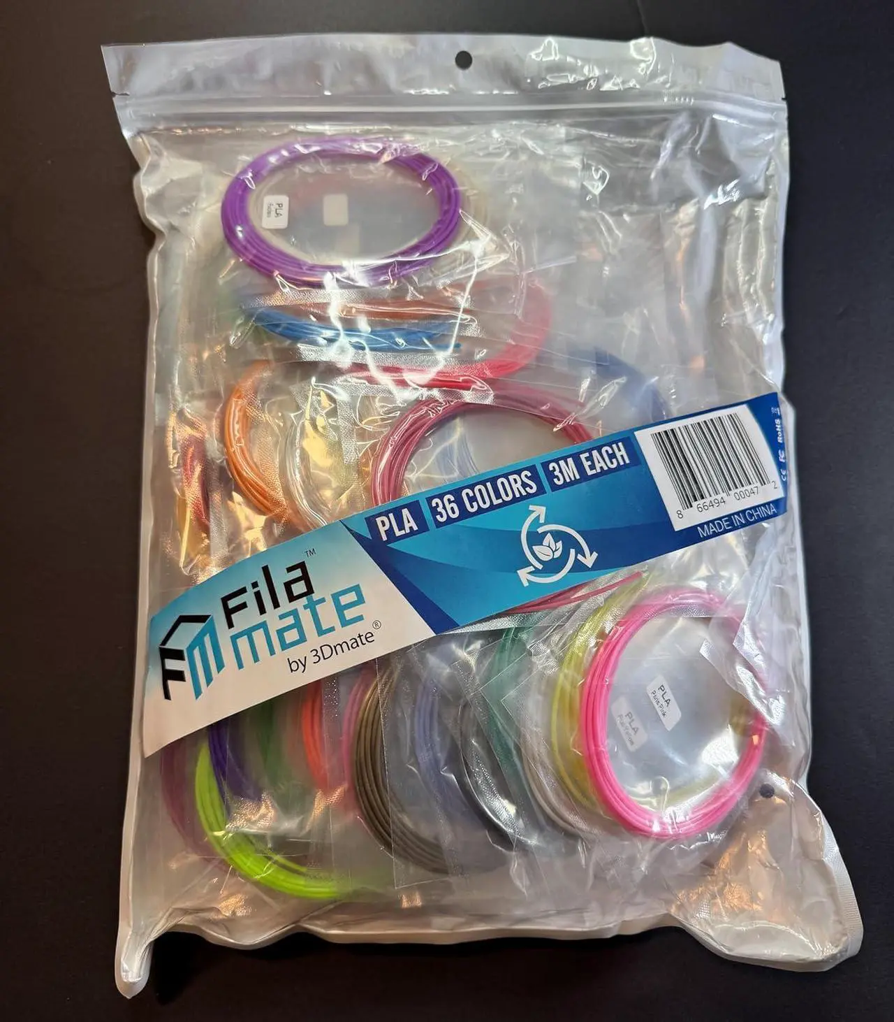 Alt view image 2 of 7 - 3D Pen Filament with Silicon Design Mat and Compatible Stencils Book with 11 Templates - 1.75mm PLA Plastic Refills - 360 Feet of Assorted Filament for 3D Drawing and Doodling