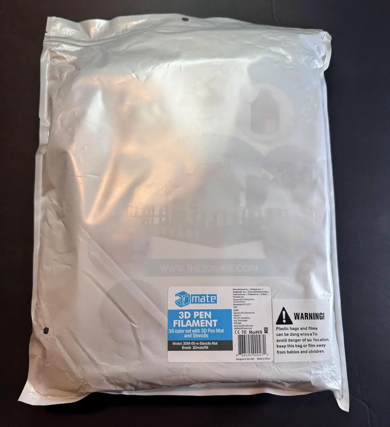 Alt view image 4 of 7 - 3D Pen Filament with Silicon Design Mat and Compatible Stencils Book with 11 Templates - 1.75mm PLA Plastic Refills - 360 Feet of Assorted Filament for 3D Drawing and Doodling