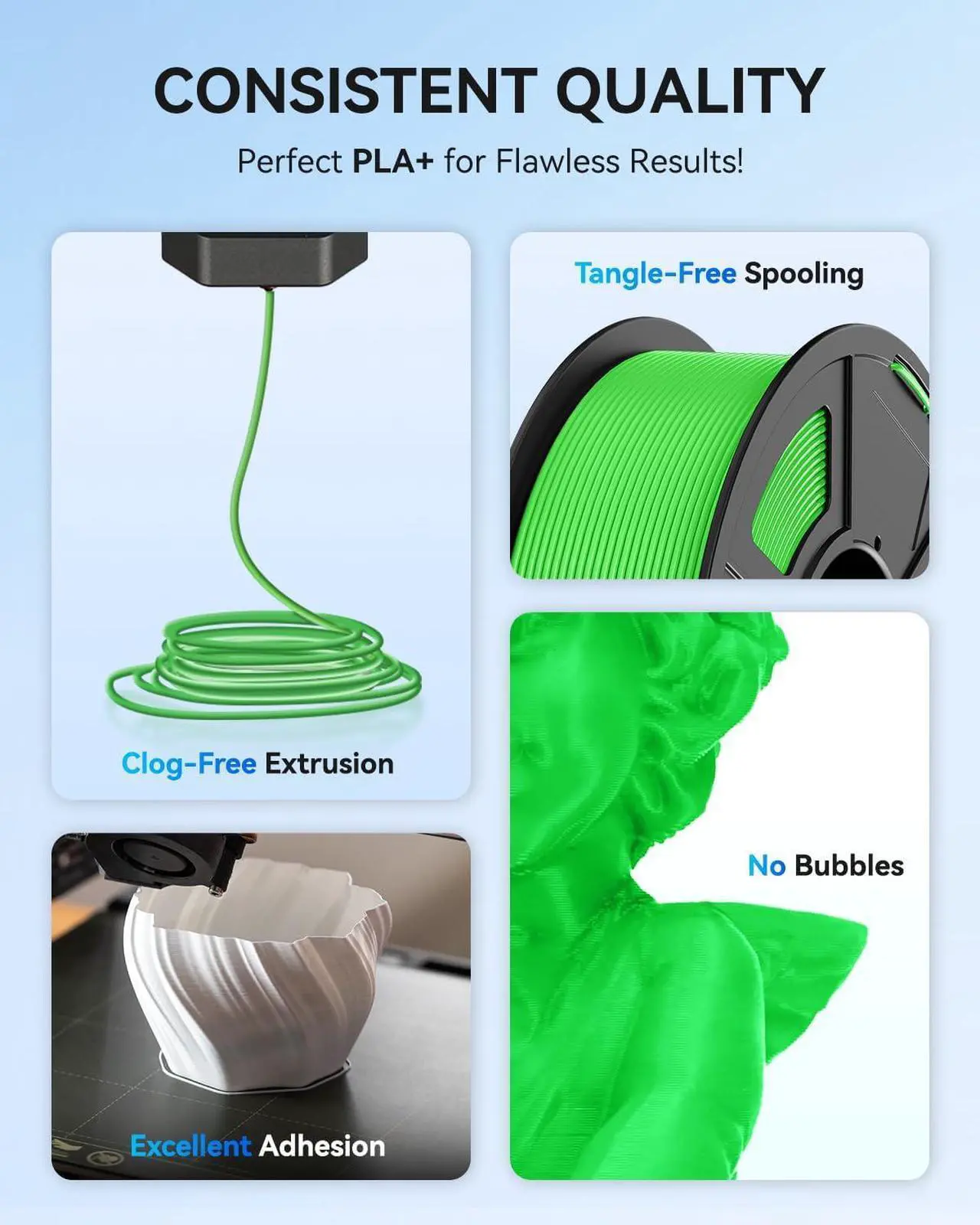 Alt view image 3 of 7 - JAYO PLA+ Filament 1.75mm, PLA Plus 3D Printer Filament 1.1KG, Dimensional Accuracy +/- 0.02mm, Neatly Wound Filament, Toughness 3D Printing Filament, 1.1 kg Spool(2.42 LBS), 363 Meters, PLA+ White