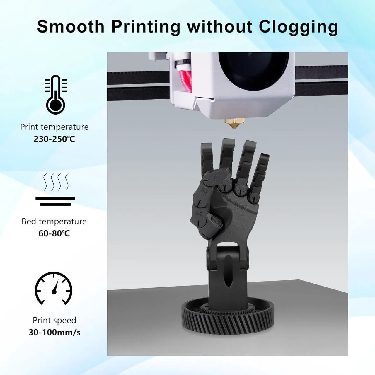 Alt view image 4 of 7 - IEMAI PETG Carbon Fiber Filament 1.75mm, Matte Black PETG-CF, Heat-Resistant, High Strength & Rigidity 3D Printer Filament, 1kg Spool Designed for Complex Models and Functional Parts