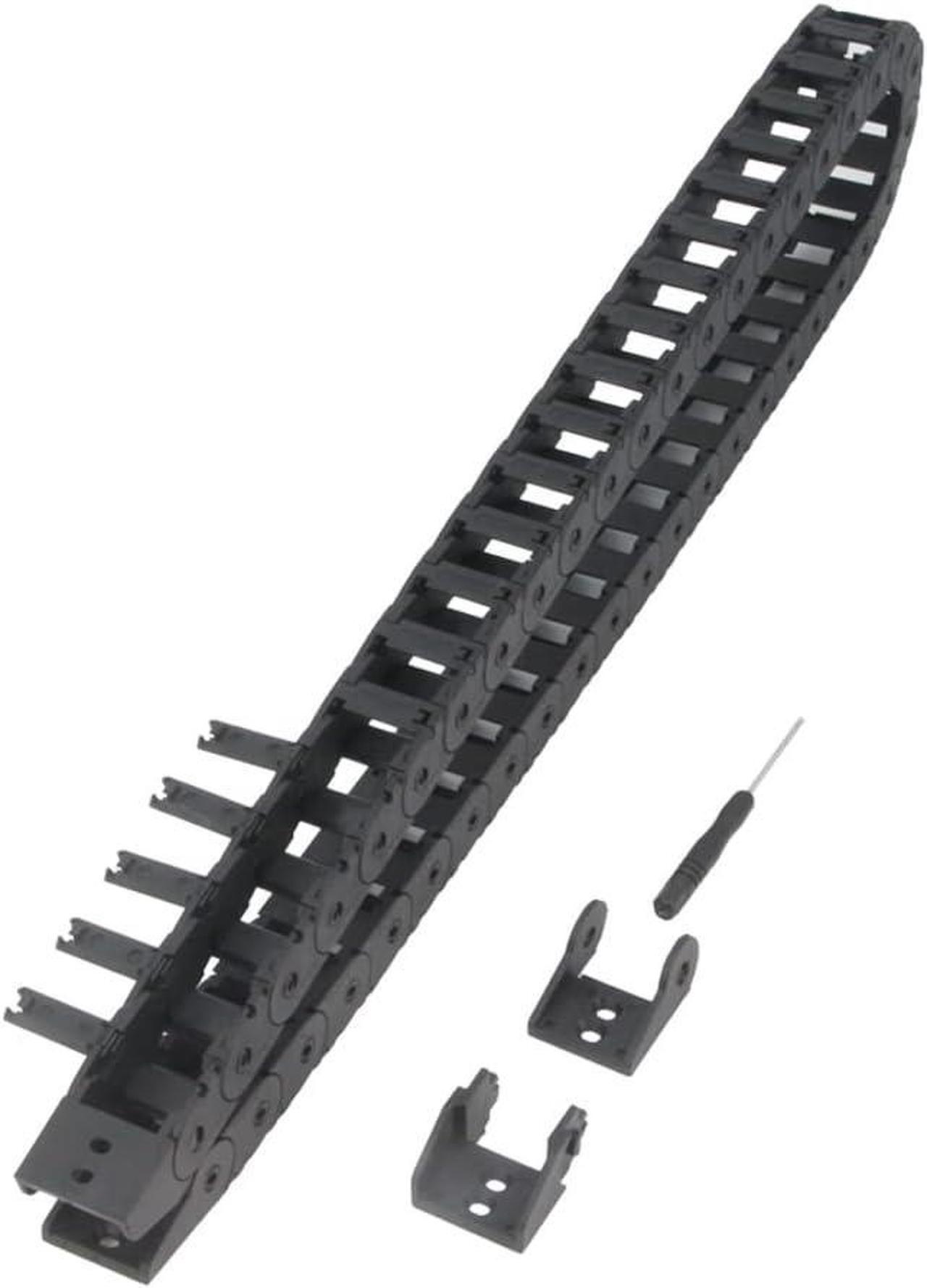 Alt view image 3 of 7 - Zeberoxyz 15x20mm Drag Chain Length 1Meter Open Type Black Plastic Cable Carrier R28 with 1Kit End Connectors for 3D Printer and CNC Machines