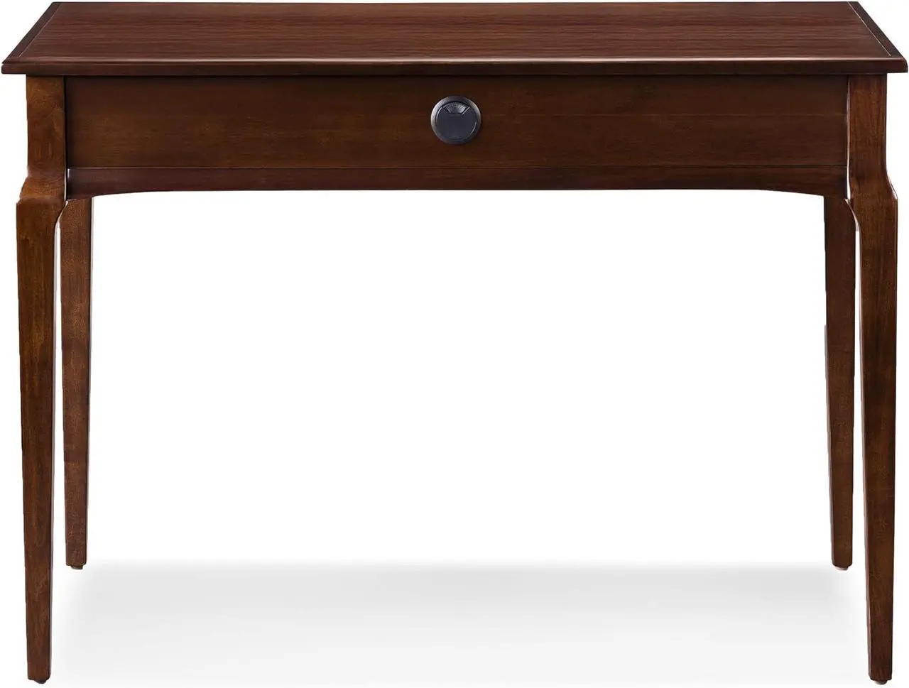 Alt view image 2 of 7 - Leick Home Stratus Solid Wood Laptop Writing Desk with Drop Front Keyboard Drawer, Space-Saving Design for Home Office, Heartwood Cherry, 22400