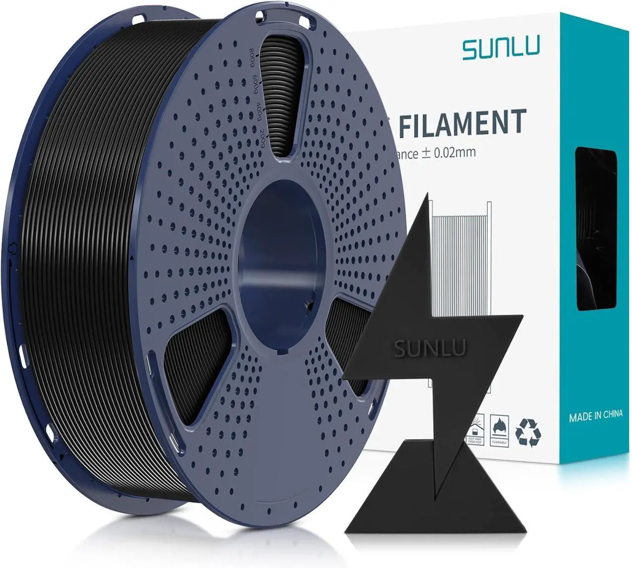 Main image of SUNLU High Speed PLA Filament 1.75mm, 30mm/s - 600mm/s Print Range, High Flow Speedy 3D Printer PLA Filament, Designed for Fast Printing, Neatly Wound, Dimensional Accuracy +/- 0.02mm, 1KG Black