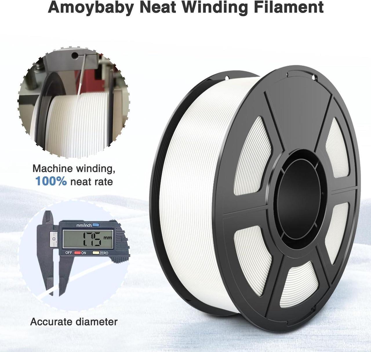 Alt view image 3 of 7 - Pearl White Silk PLA Filament 1.75mm, High Gloss PLA Clog-Free 3D Printer Filament, Dimensional Accuracy +/- 0.03mm, 1kg(2.2lbs), Fits for Most FDM 3D Printers
