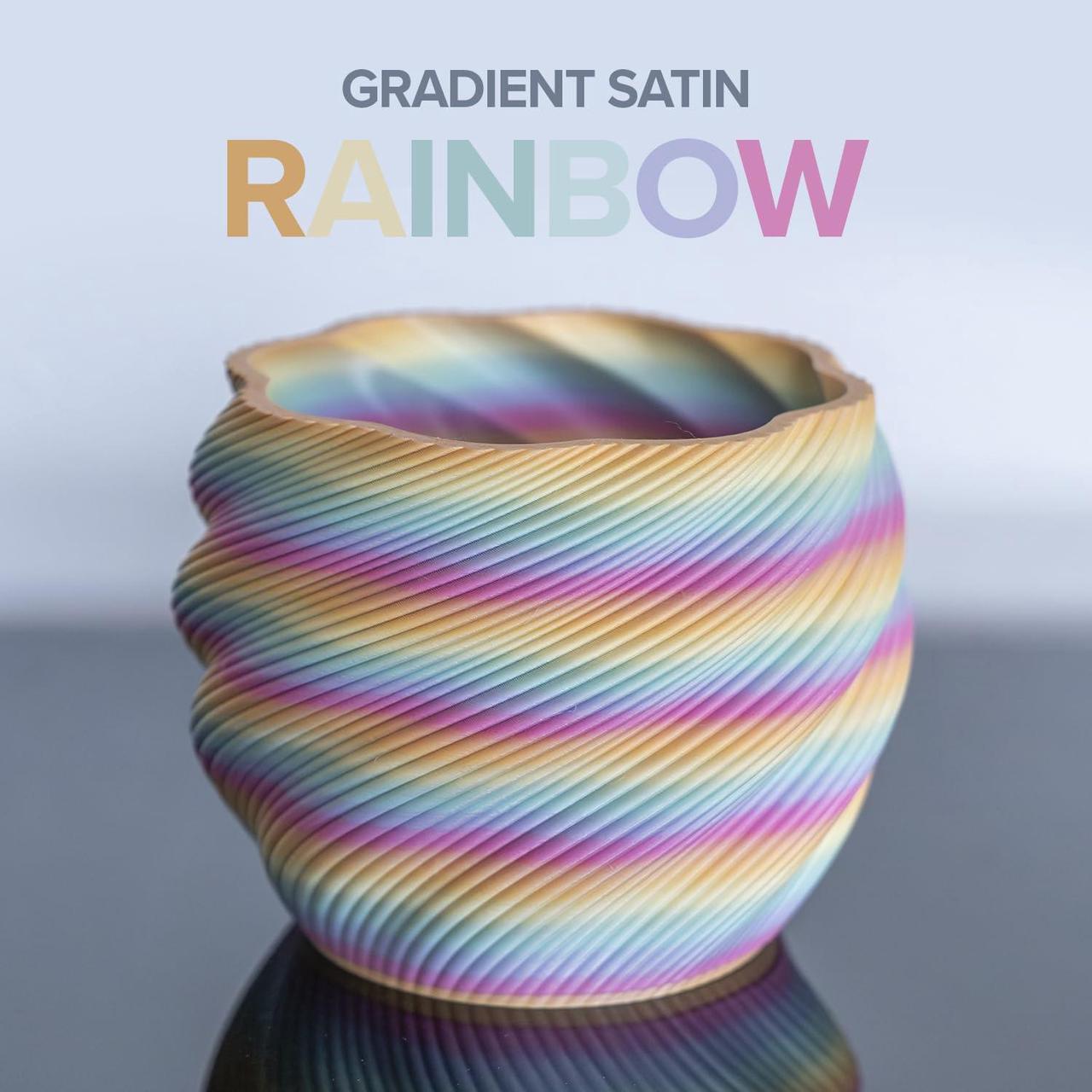 Alt view image 2 of 6 - Polymaker Panchroma Satin Rainbow PLA 3D Printer Filament 1.75mm, Gradient Rainbow PLA Filament 1.75 Satin Surface 1kg - Panchroma Multicolor PLA 3D Printing Filament