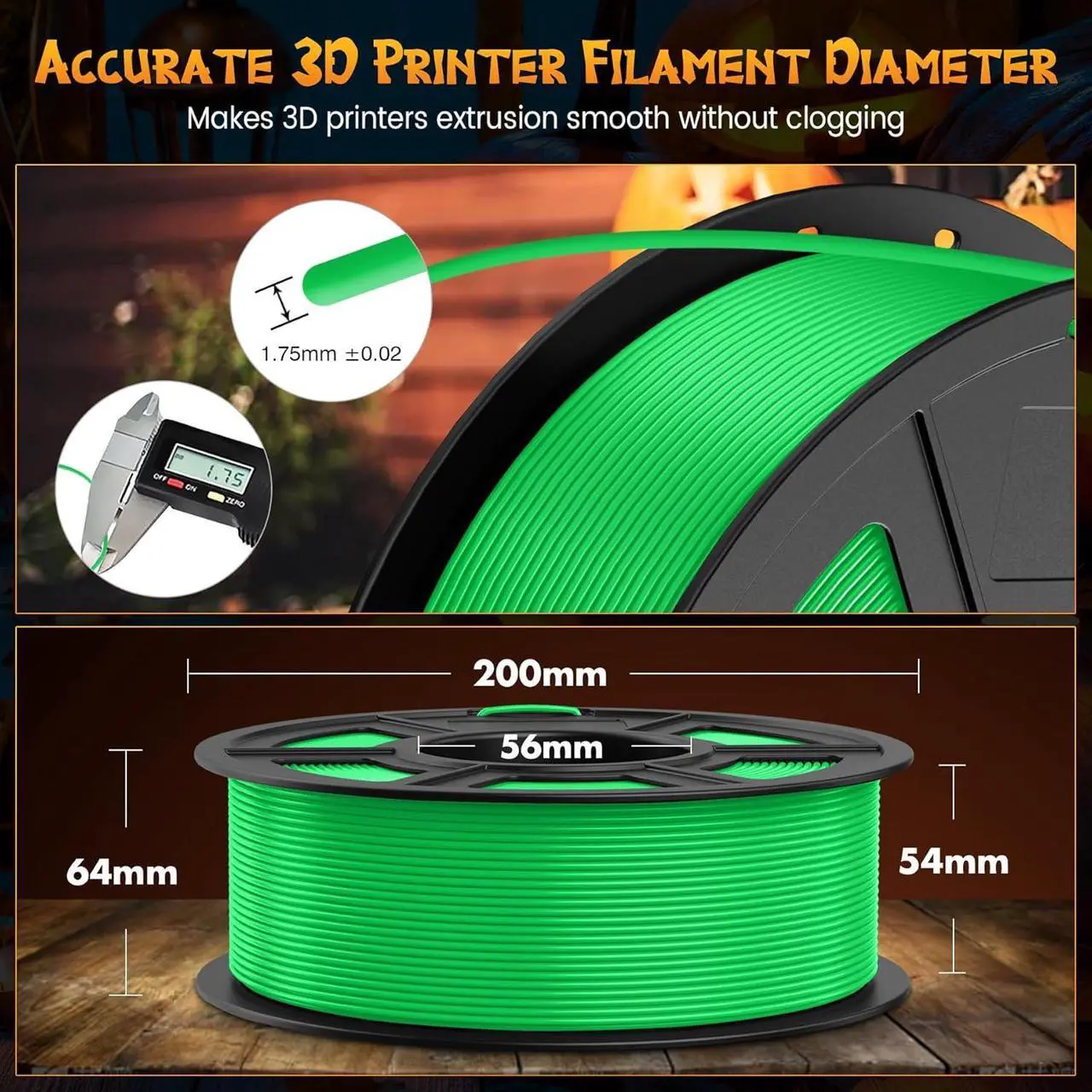 Alt view image 7 of 7 - SUNLU Fluorescent PLA 3D Printer Filament, PLA Filament 1.75mm, Brighter Color for Halloween Decoration, Neatly Wound Filament, Fit Most FDM 3D Printer, 1kg Spool, Fluorescent Yellow