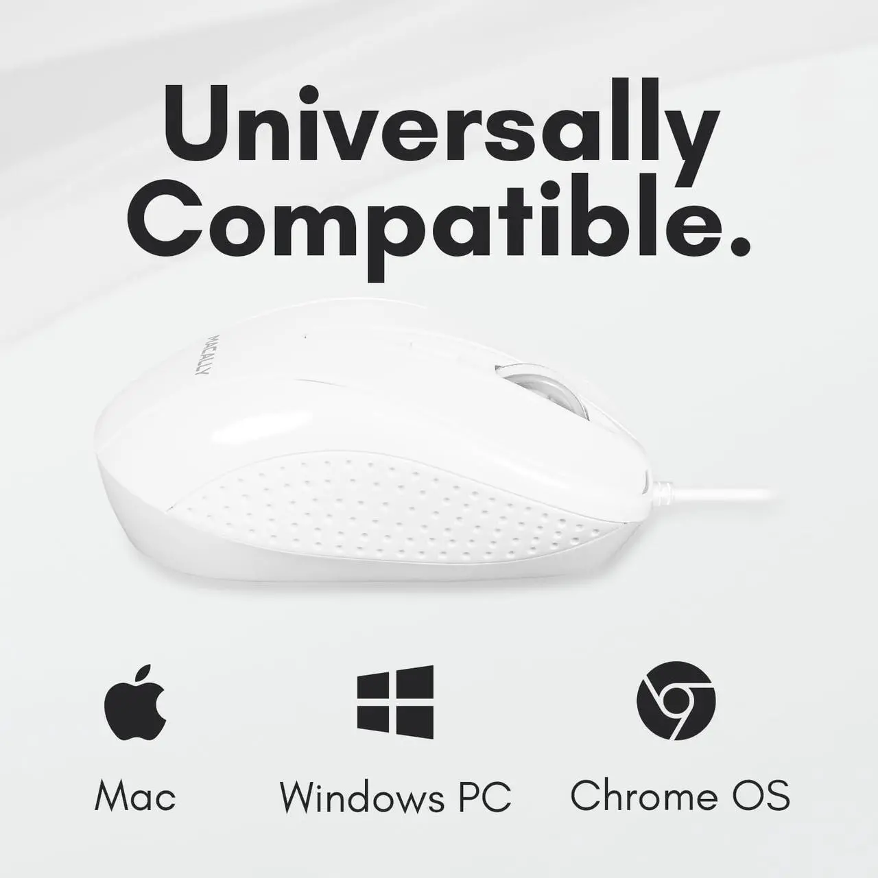 Alt view image 3 of 7 - Macally USB Wired Mouse with 3 Button, Scroll Wheel, & 5 Foot Long Cord, USB Mouse for Laptop and Desktop, Computer Mouse Wired Compatible with Apple Macbook, iMac, Mac Mini, Windows PC, & Chromebook