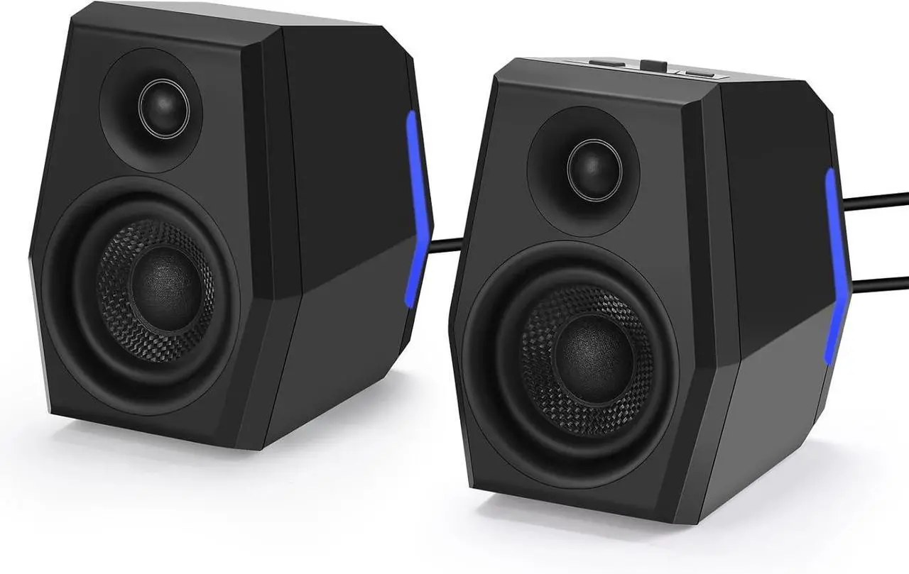 Main image of SW209 36W Computer Gaming PC Speakers - 2.75" Fiberglass Woofer and Silk Dome Tweeter - Built-in 24bit DAC Dynamic 3D Surround Sound - Bluetooth 5.2 USB 3.5mm Aux Inputs - RGB Light - Black