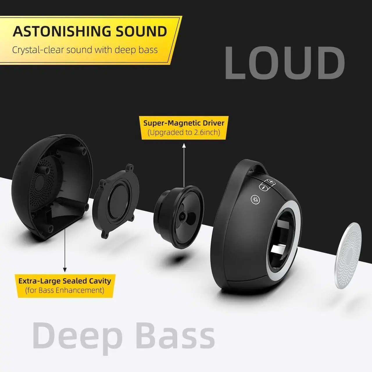 Alt view image 2 of 7 - USB Computer Speakers for Desktop PC | Portable Plug-N-Play Laptop Speakers with Dynamic RGB Light, Ultra-Clear Sound, Loud Volume, Deep Bass, Touch Control, Compatible with Windows, macOS, ChromeOS