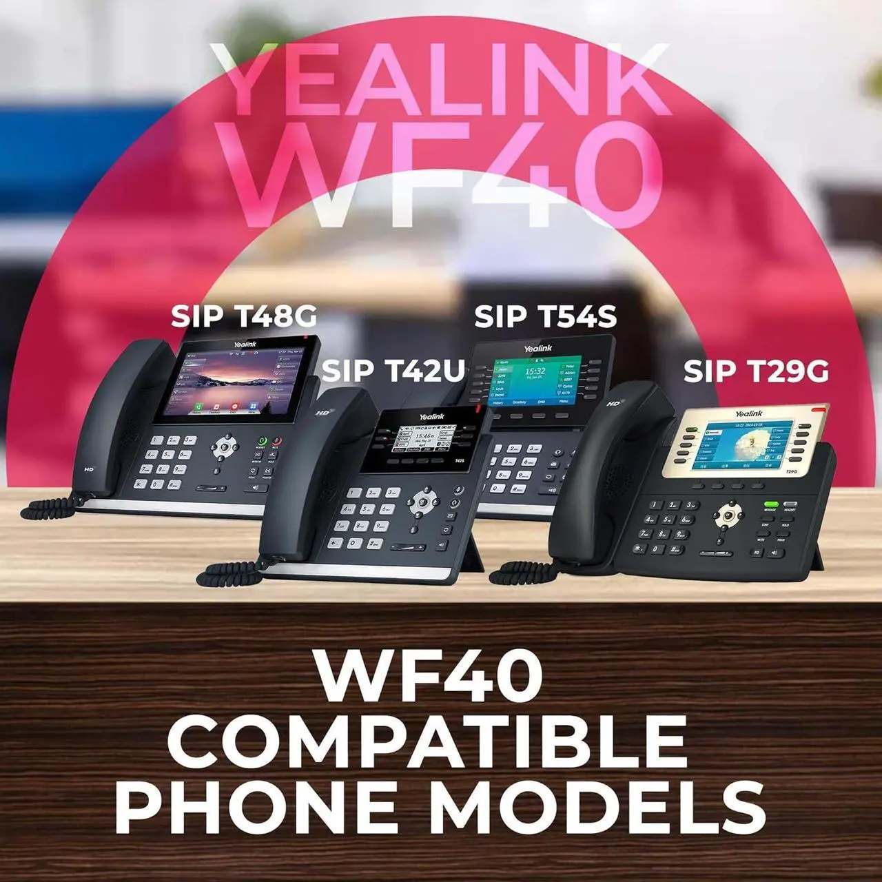 Alt view image 2 of 5 - Yealink WF40 USB Wi-Fi Dongle Adapter for Desk Phones - Compatible Phone Models - T27G, T29G, T46G, T48G, T41S, T42S, T46S, T48S, T52S, T54S, T42U, T43U, T46U, T48U, Global Teck Microfiber Cloth