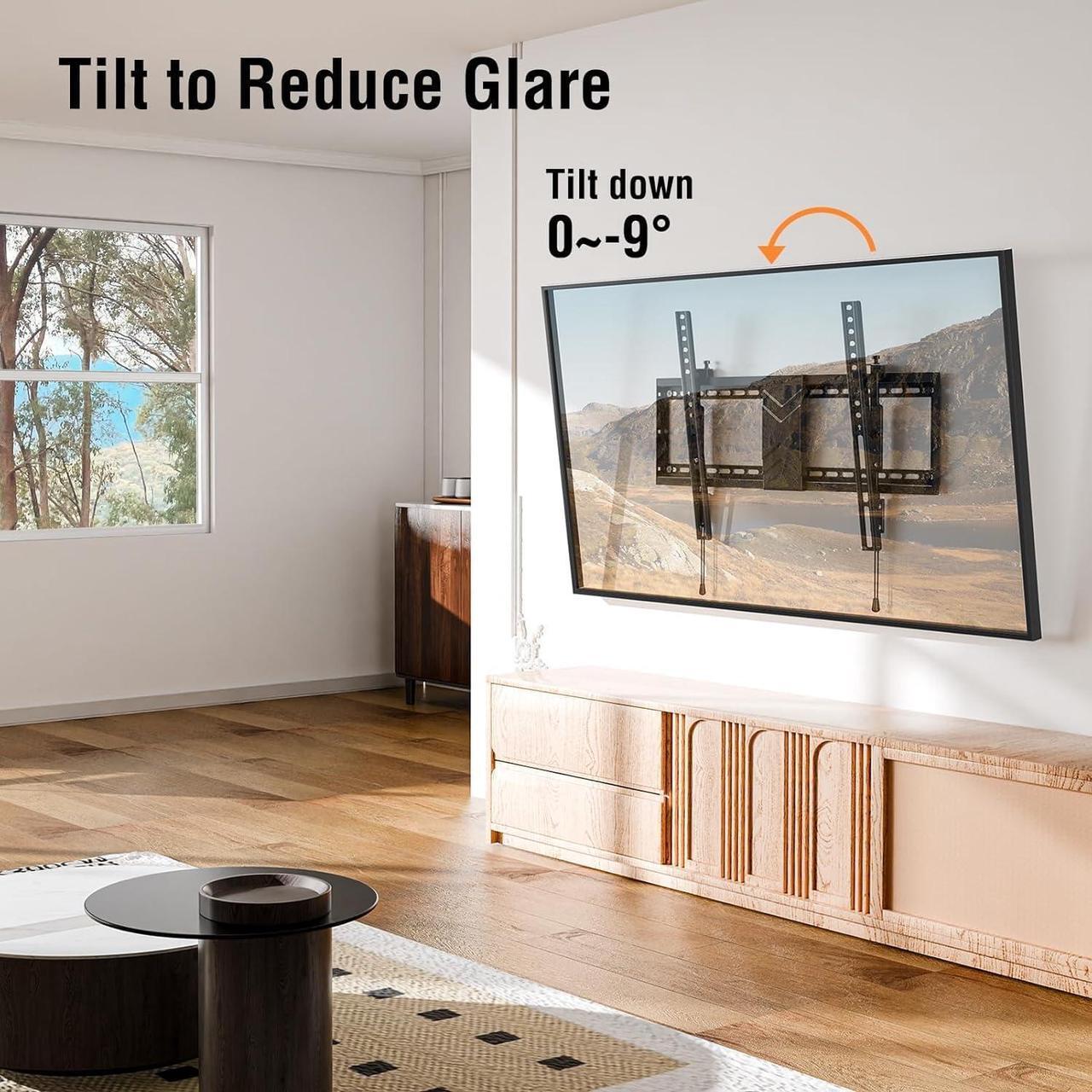 Alt view image 5 of 7 - ELIVED Tilting TV Wall Mount for Most 37"-84" TVs with Level Adjustment, Low Profile TV Mount Max 24" Wood Studs, Wall Mount Bracket Max VESA 600x400mm, 99 Lbs Loading, YD1038